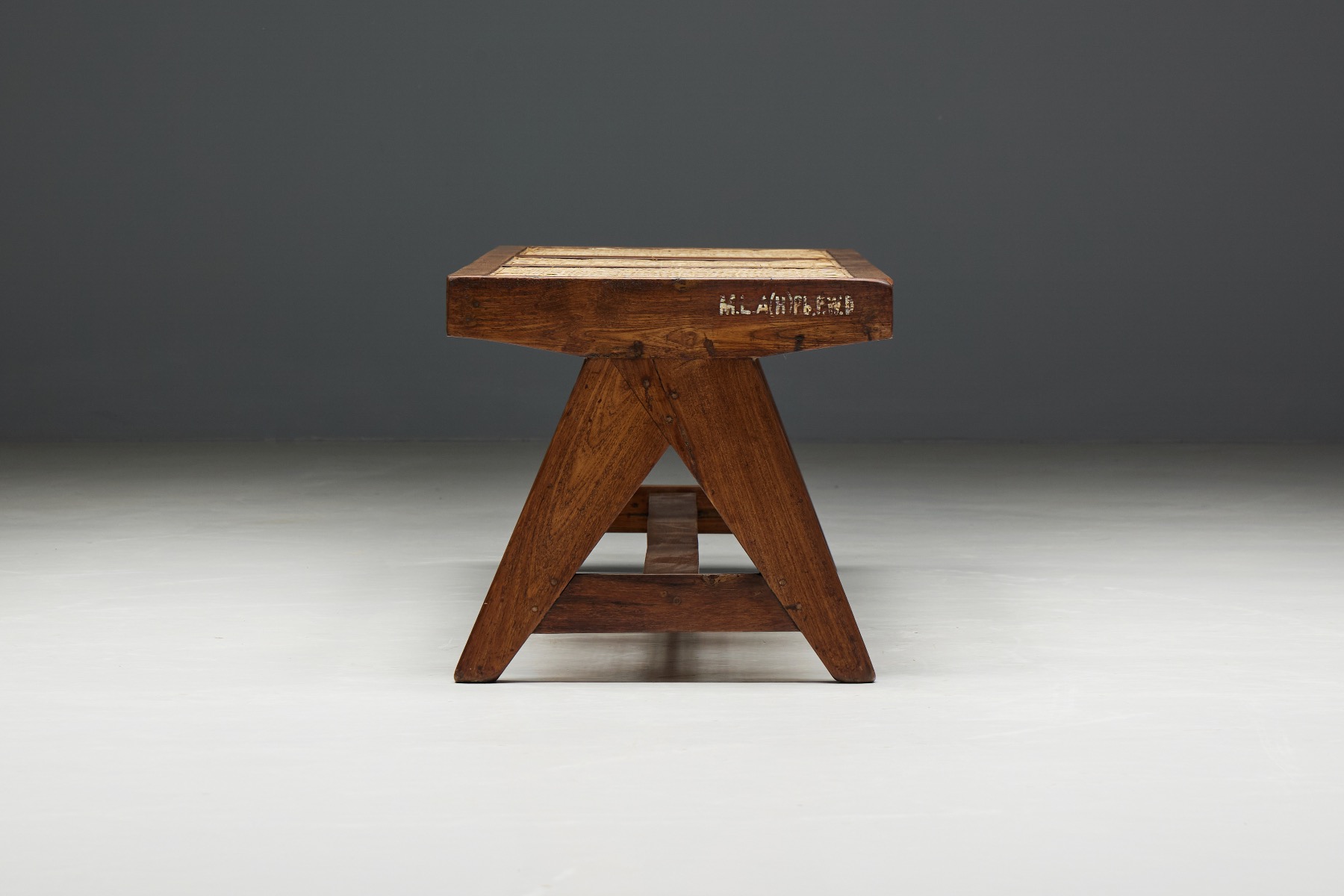 Teak Bench PJ-SI-33B by Pierre Jeanneret - 1950s