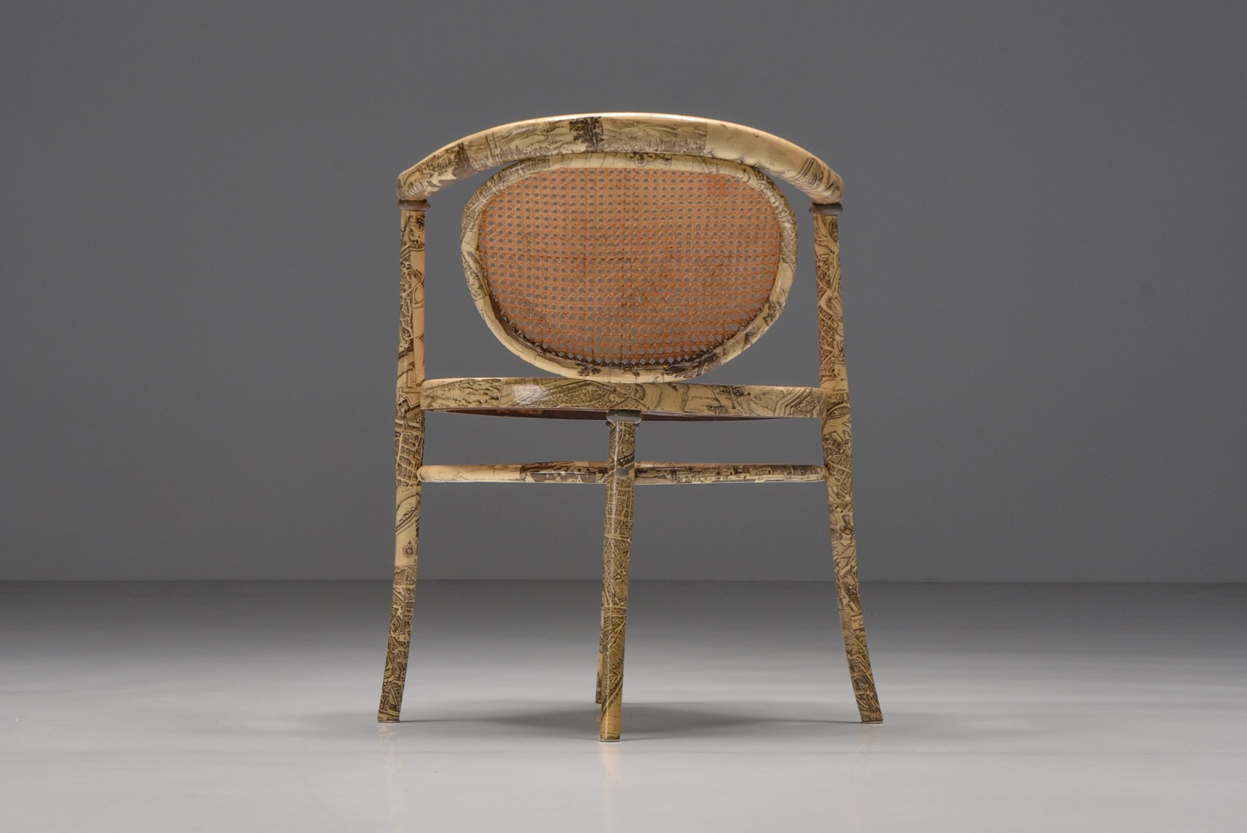 Thonet Chair with Fornasetti Style Print - 1905