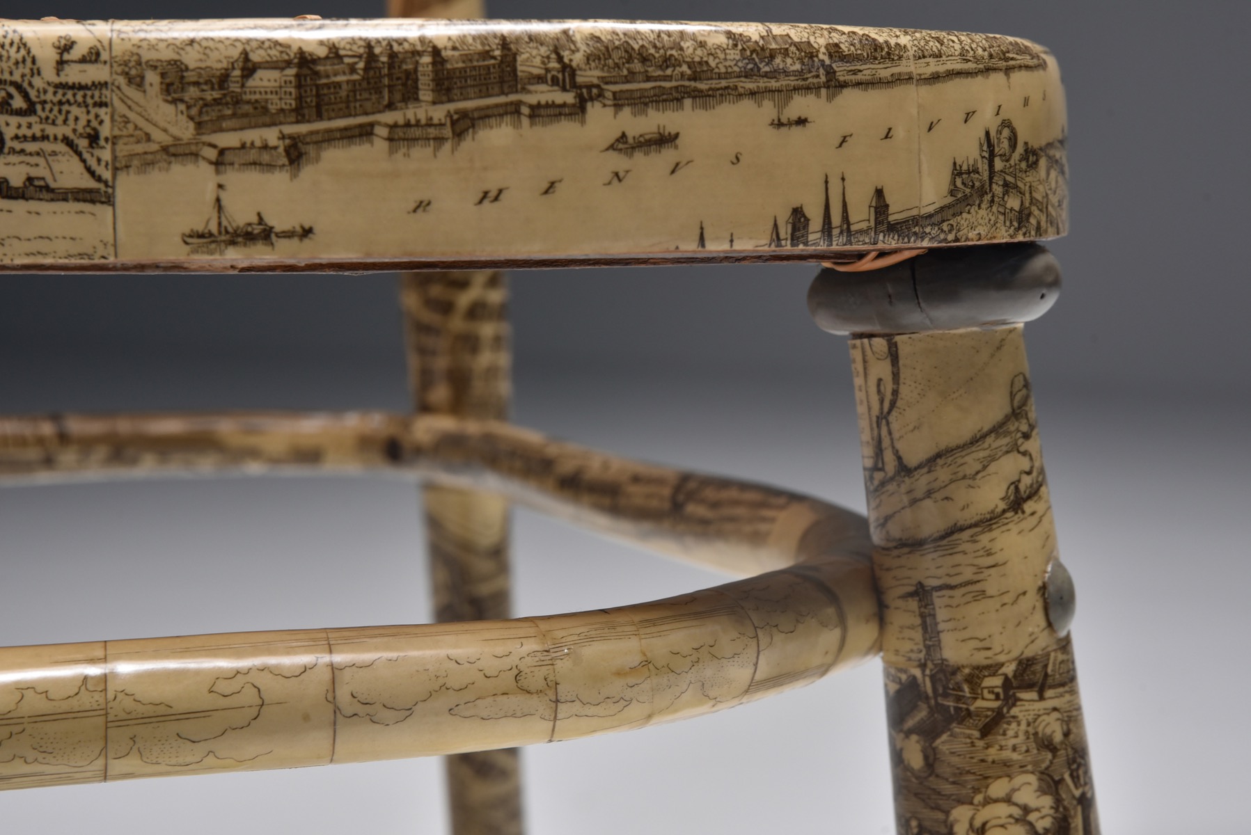Thonet Chair with Fornasetti Style Print - 1905