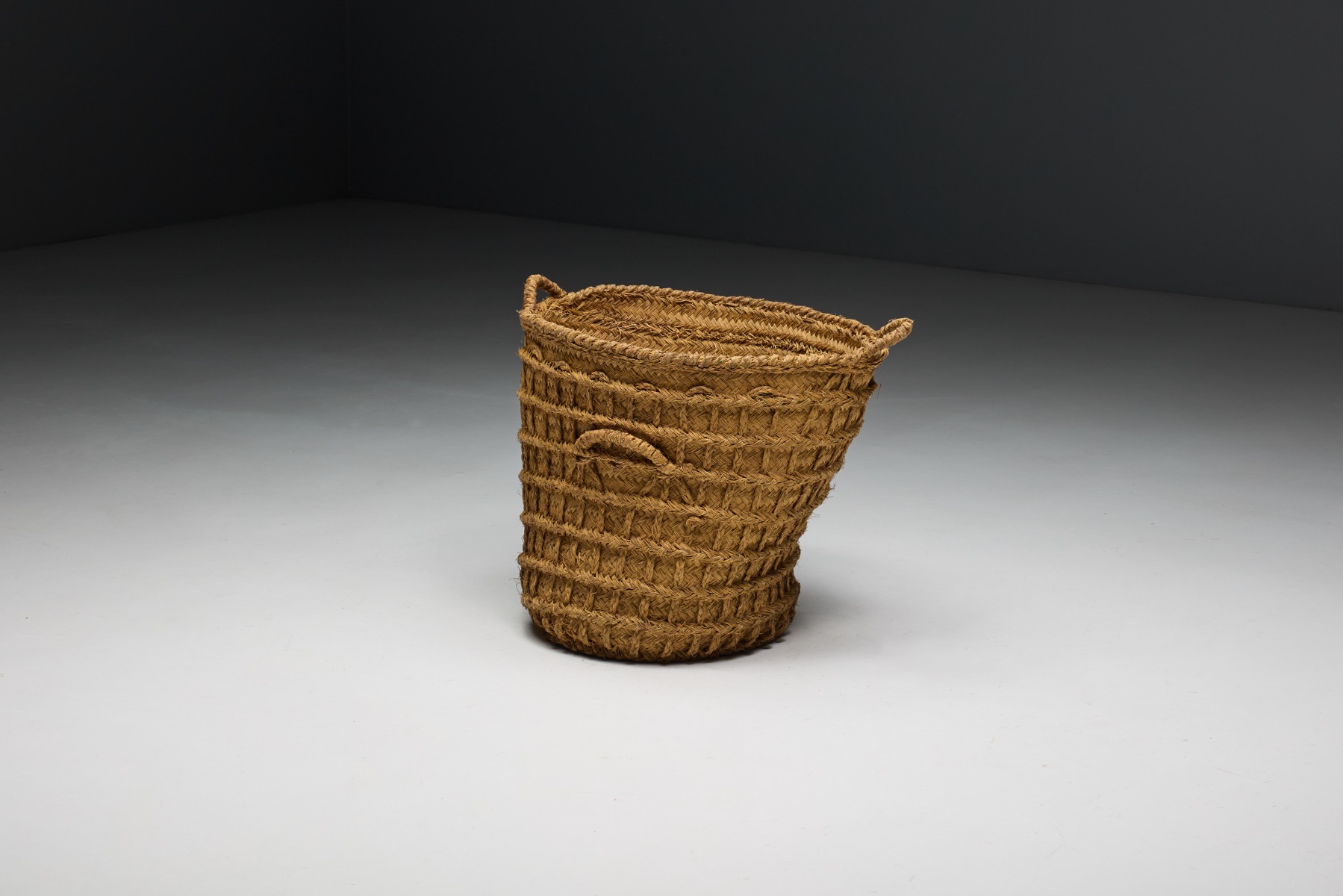 Traditional European basket handwoven early twentieth century