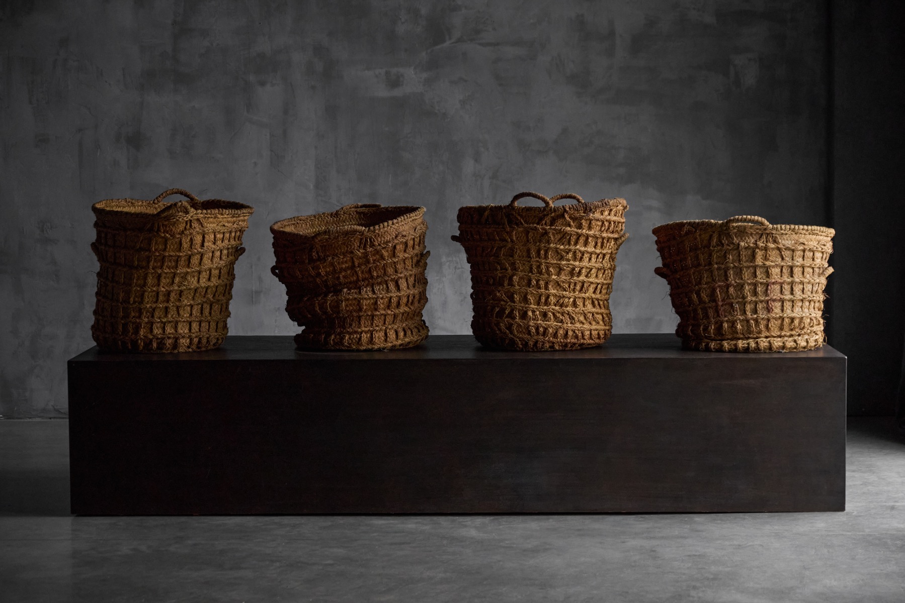 Traditional European handwoven harvest basket