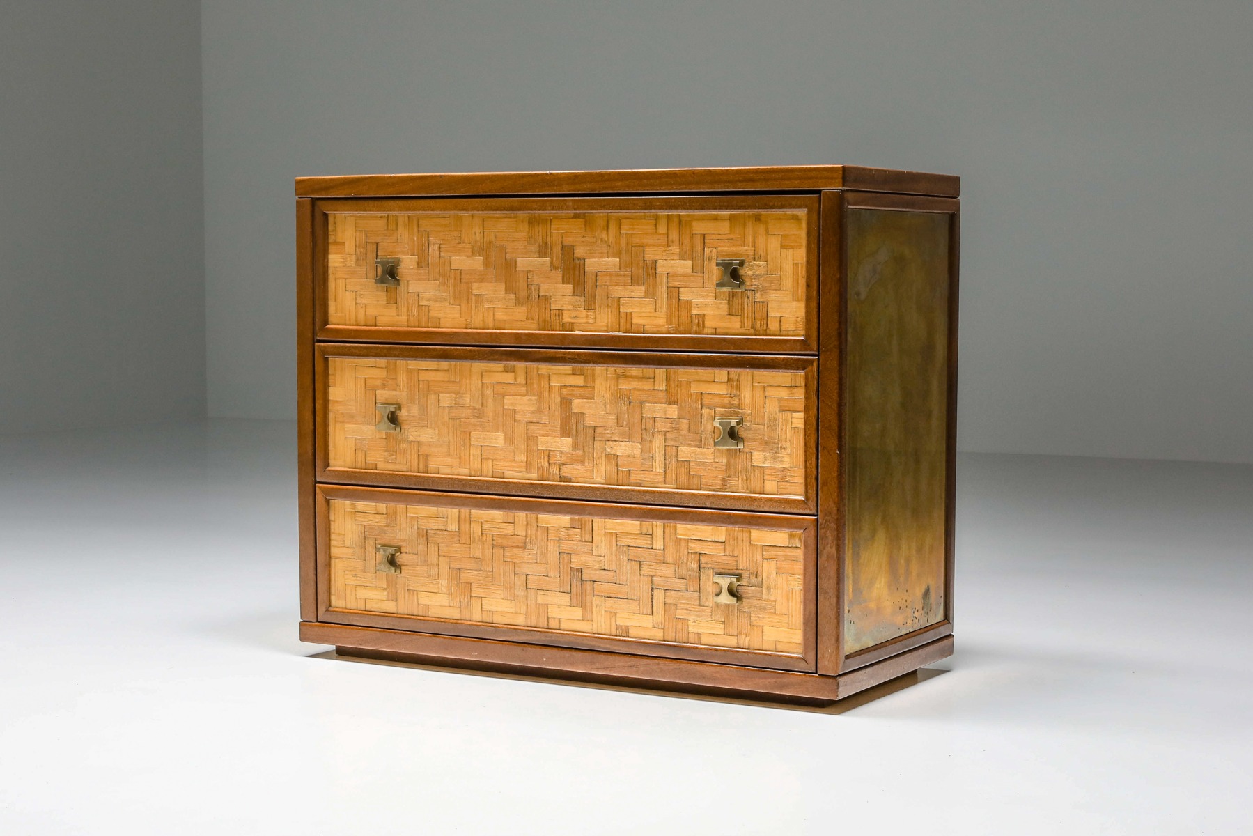 Traditional Japanese Side Bar, Cabinet with Drawers - 1970's