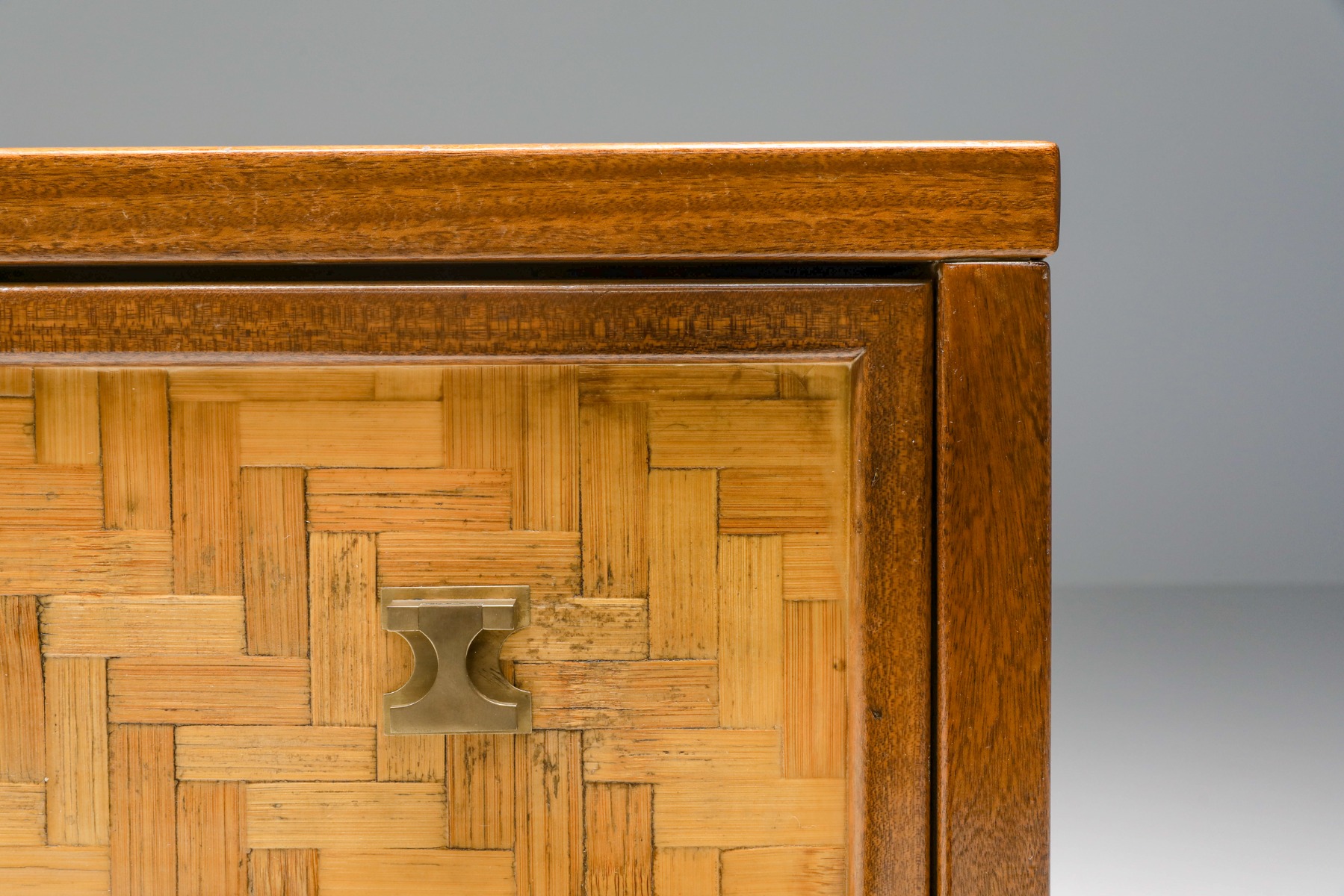 Traditional Japanese Side Bar, Cabinet with Drawers - 1970's
