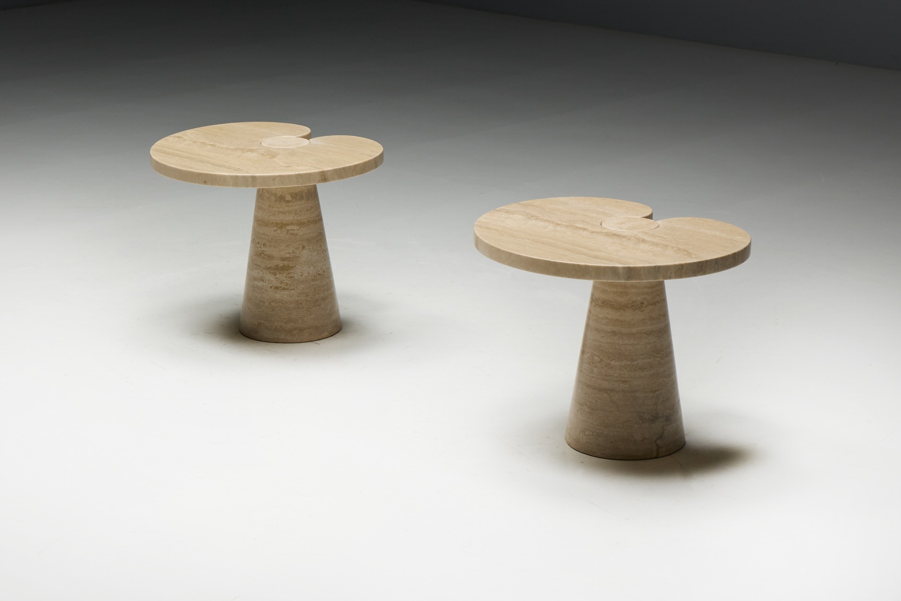 Travertine Side Tables by Angelo Mangiarotti - 1970s