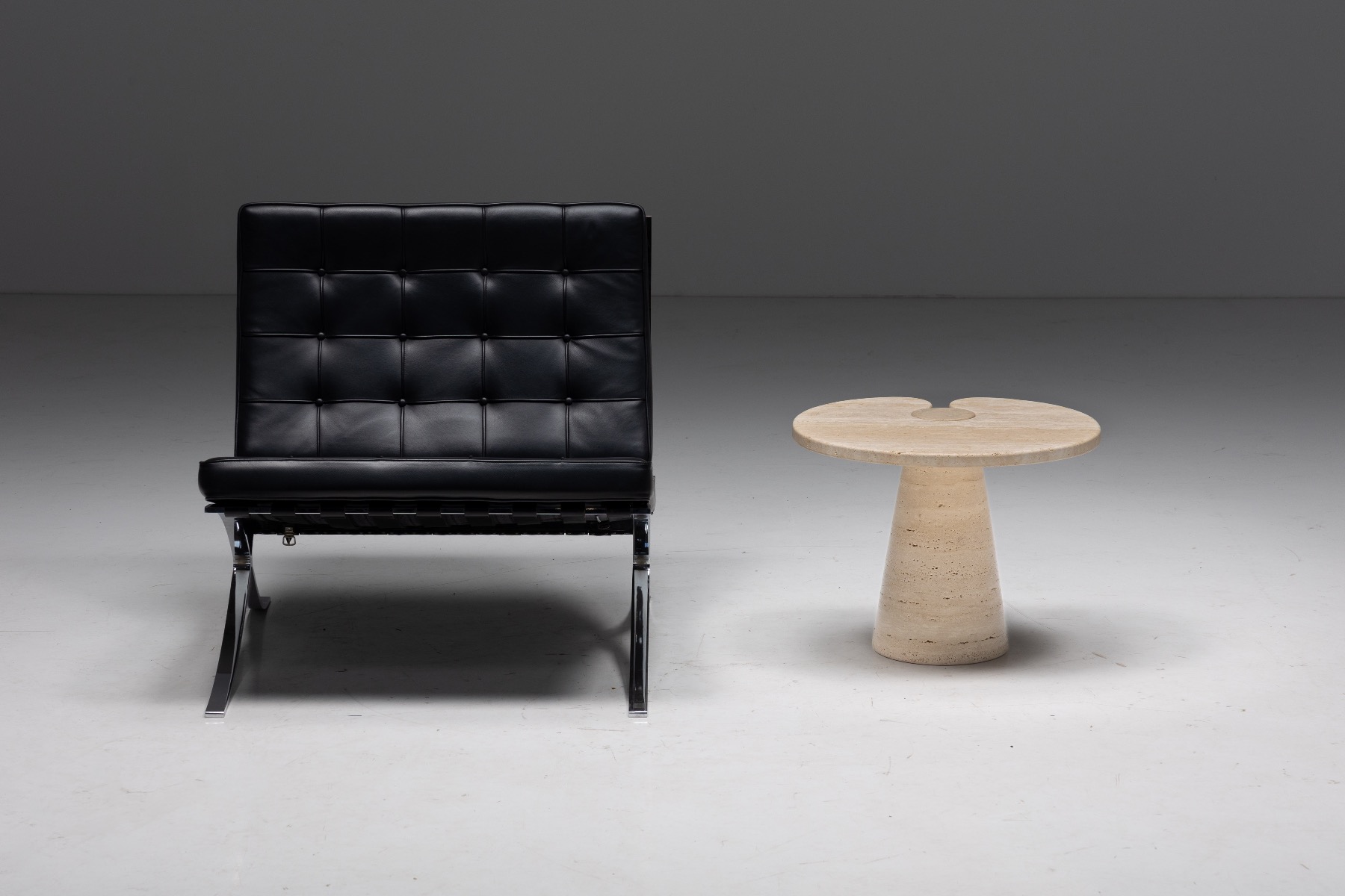Travertine Side Table by Angelo Mangiarotti - 1970s