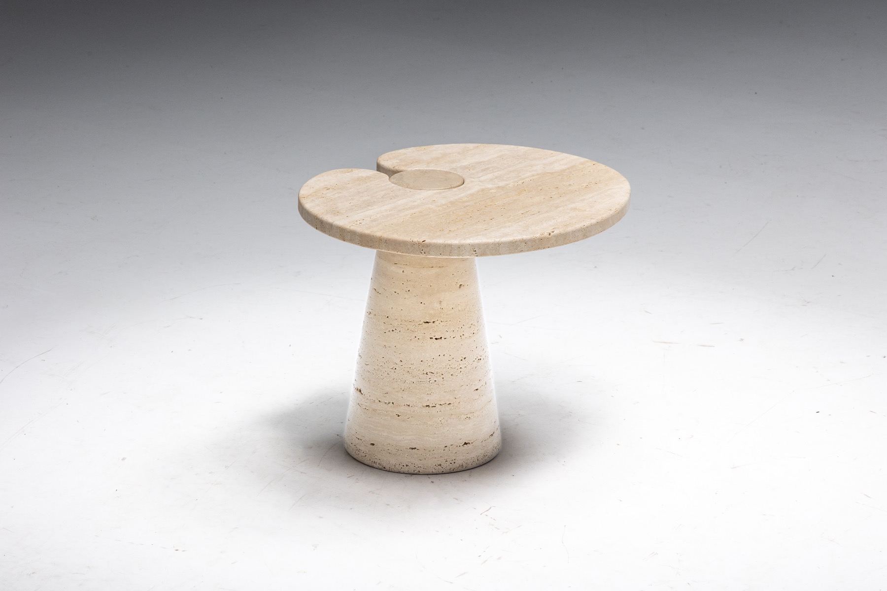 Travertine Side Table by Angelo Mangiarotti - 1970s