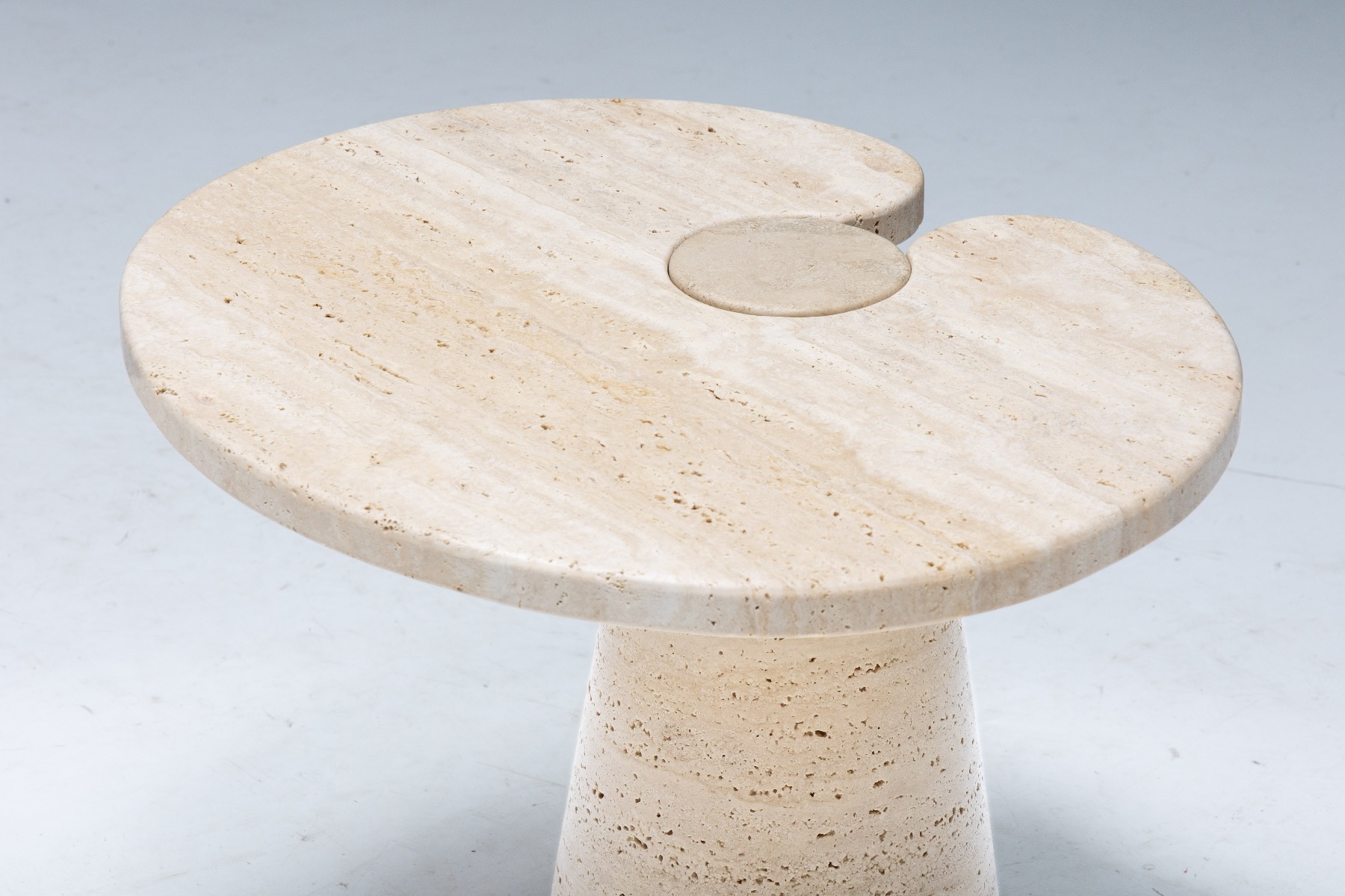 Travertine Side Table by Angelo Mangiarotti - 1970s