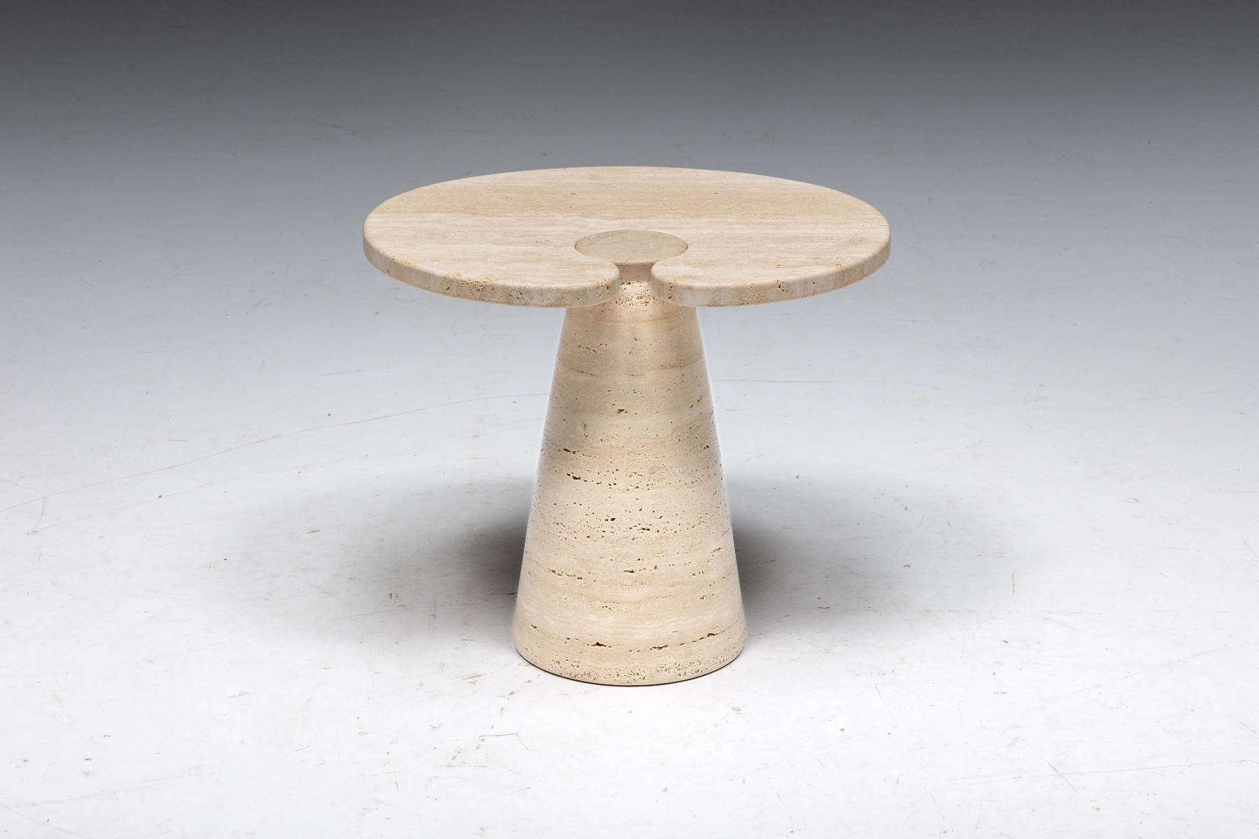 Travertine Side Table by Angelo Mangiarotti - 1970s