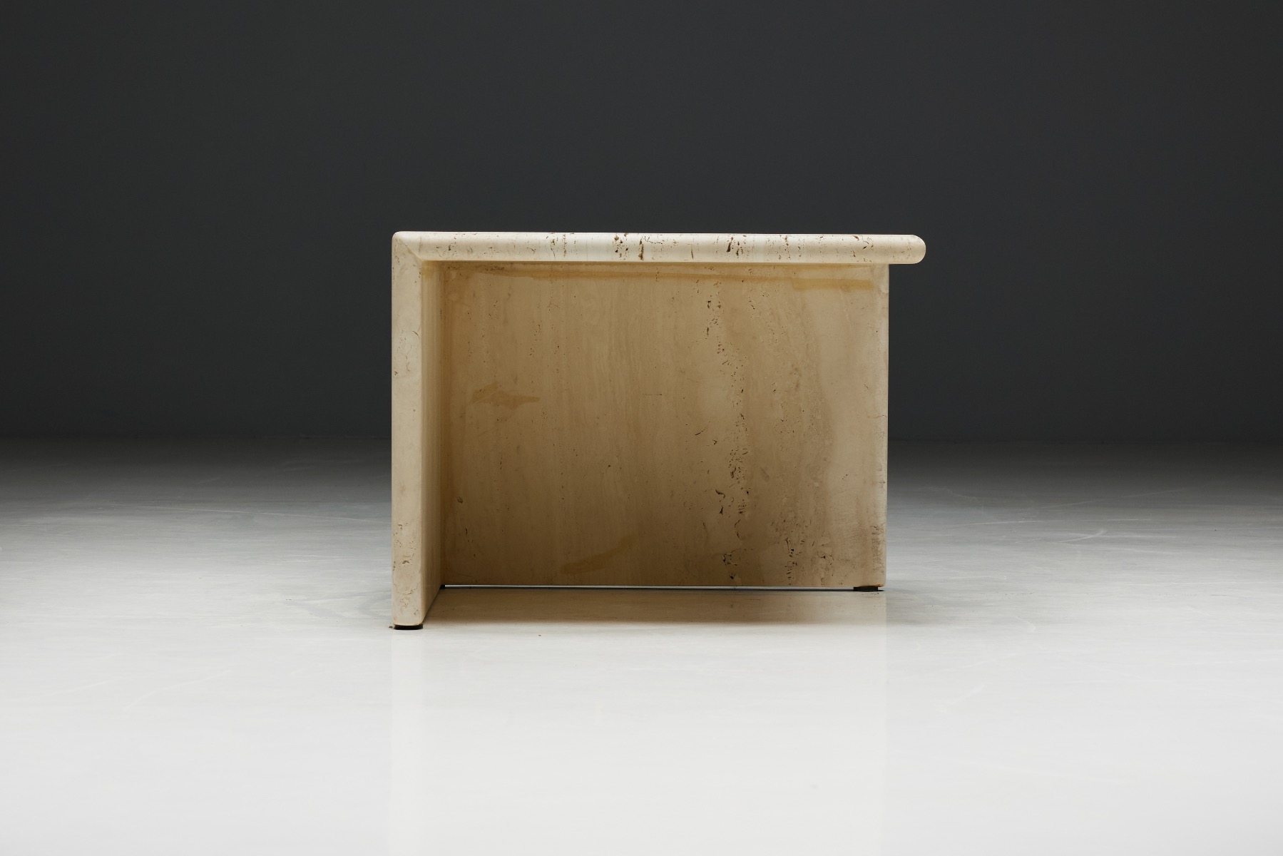 Square Travertine Side Tables - 1970s