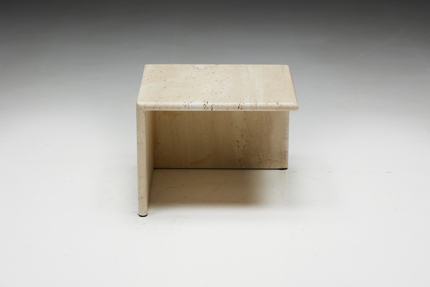 Square Travertine Side Tables - 1970s