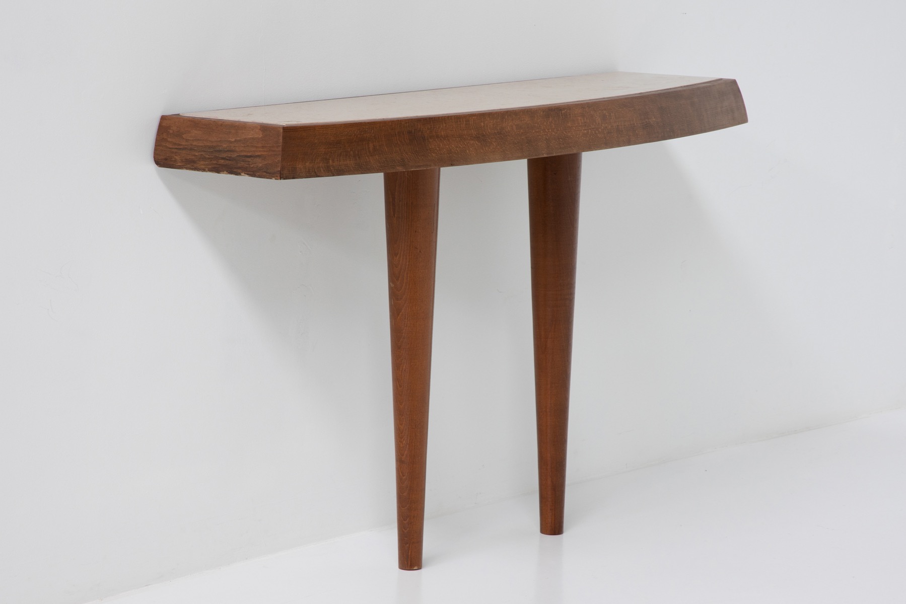 Travertine & Wood Console Table - 1960's