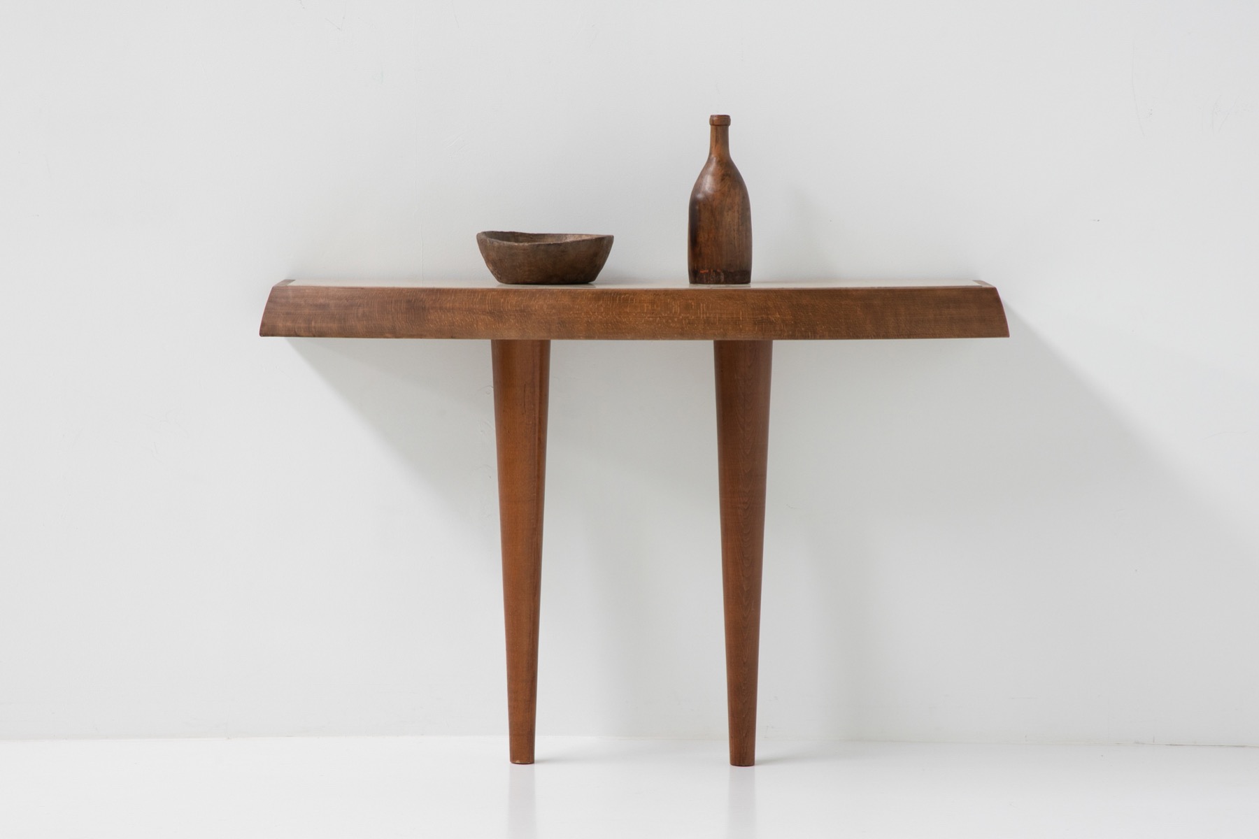 Travertine & Wood Console Table - 1960's