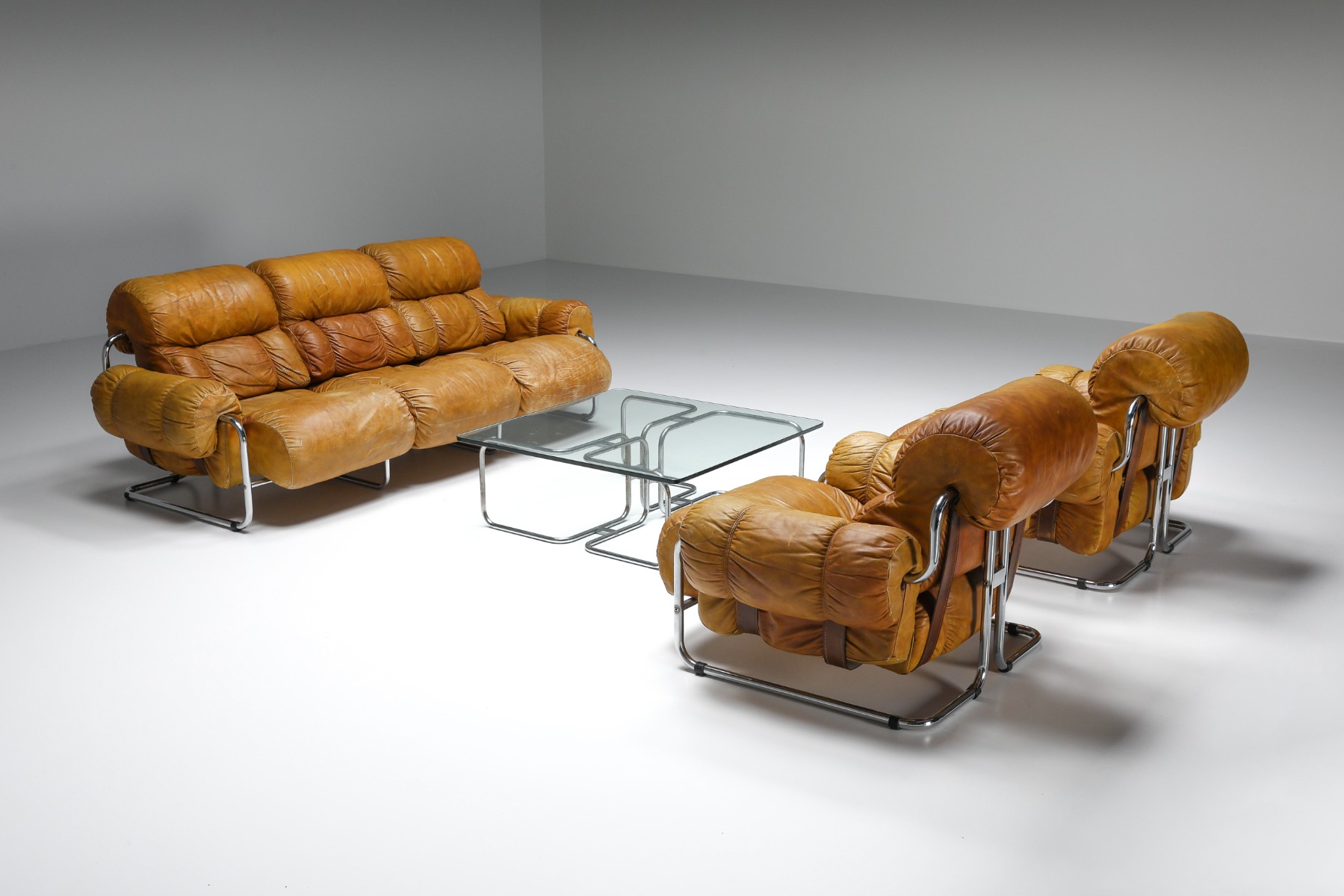 Tucroma Lounge Chairs set By Guido Faleschini for Pace Collection - 1970's