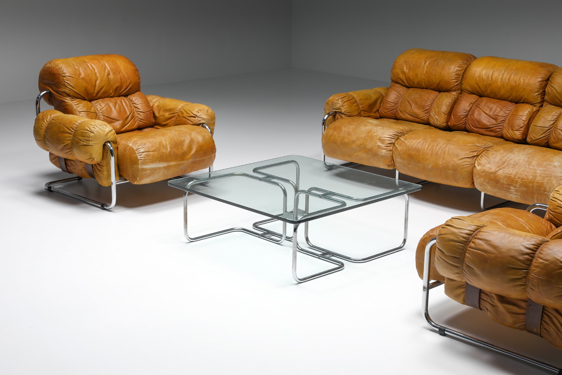 Tucroma Lounge Chairs set By Guido Faleschini for Pace Collection - 1970's