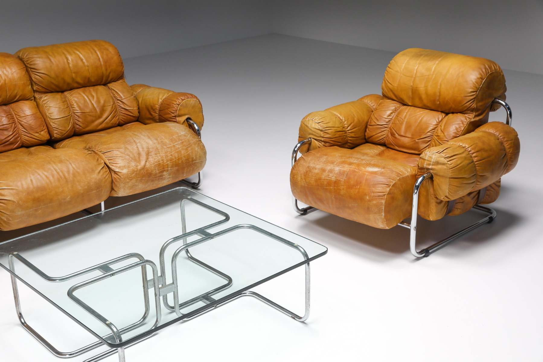 Tucroma Lounge Chairs set By Guido Faleschini for Pace Collection - 1970's