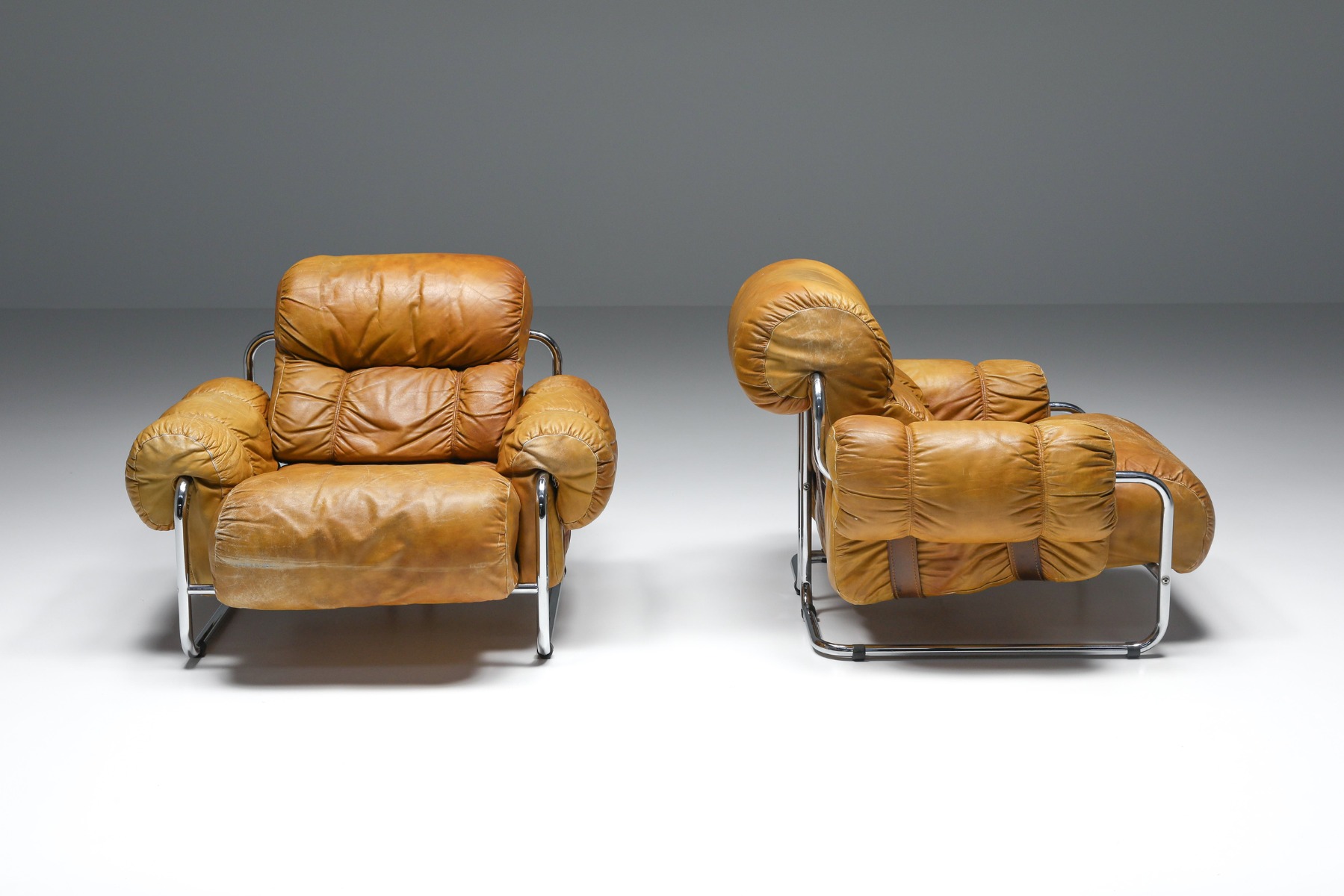Tucroma Lounge Chairs set By Guido Faleschini for Pace Collection - 1970's