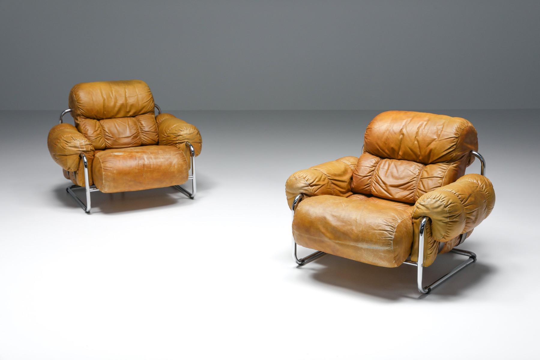Tucroma Lounge Chairs set By Guido Faleschini for Pace Collection - 1970's