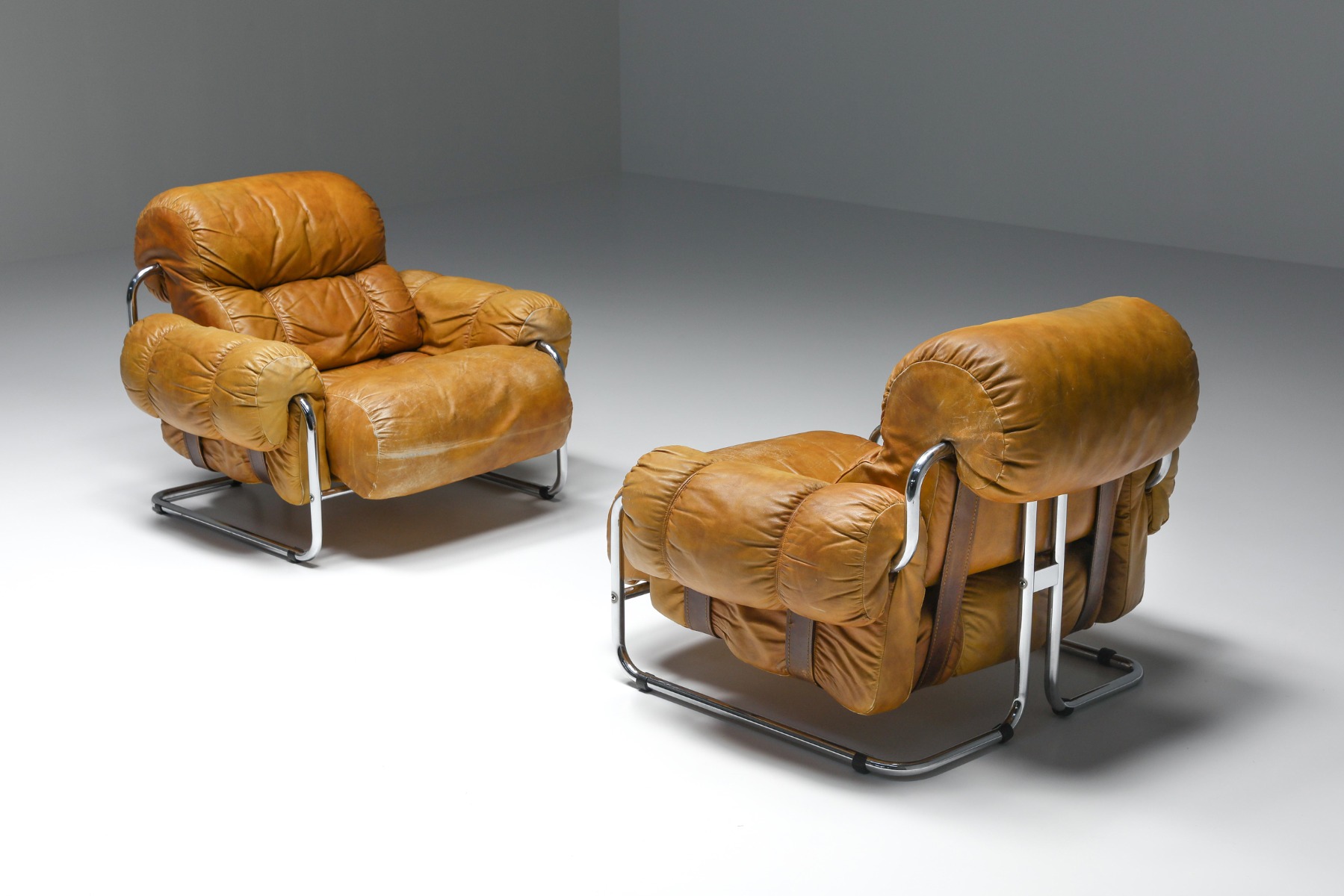 Tucroma Lounge Chairs set By Guido Faleschini for Pace Collection - 1970's