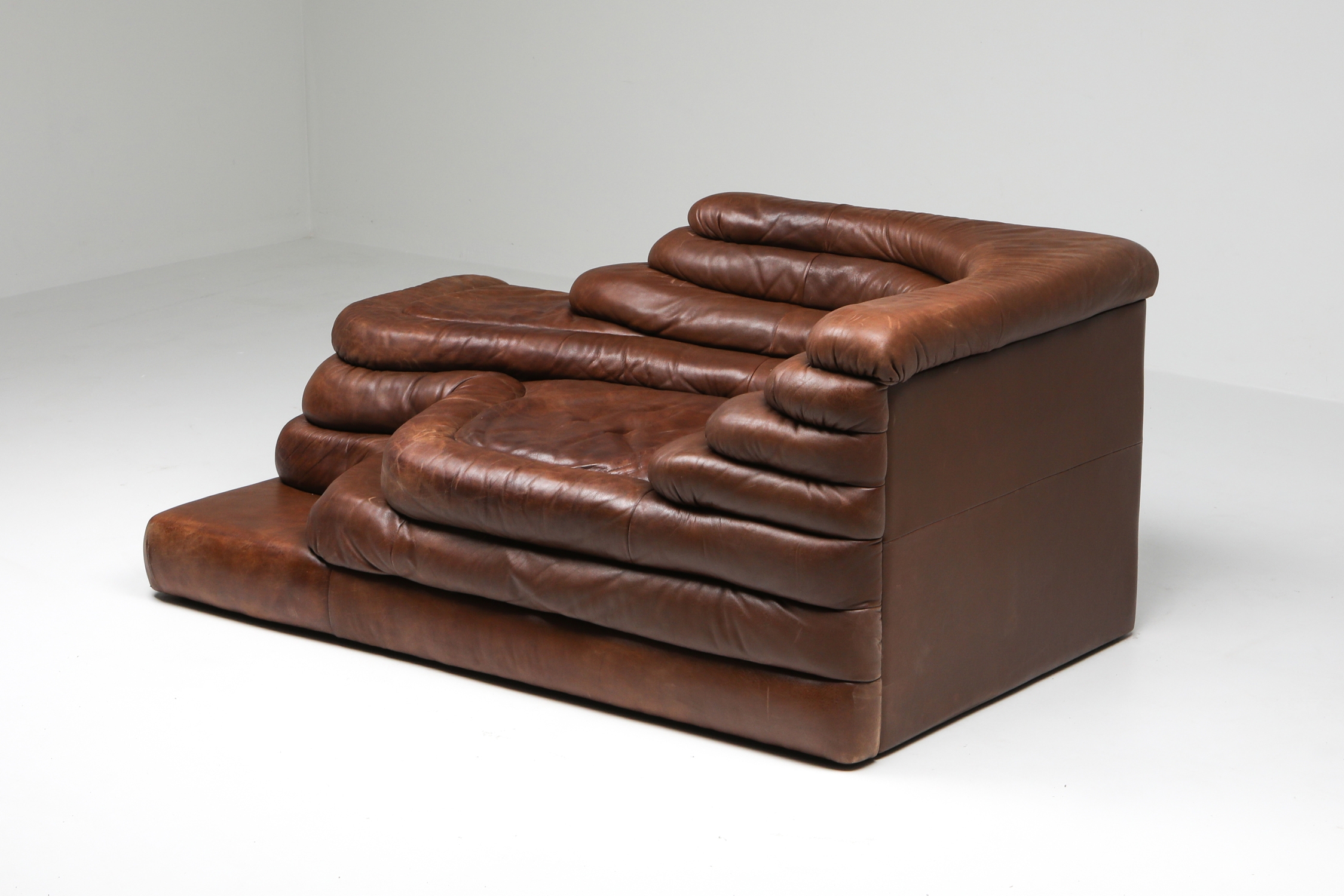 De Sede DS 1025 Terrazza Lounge Chair in Brown Leather - 1970s