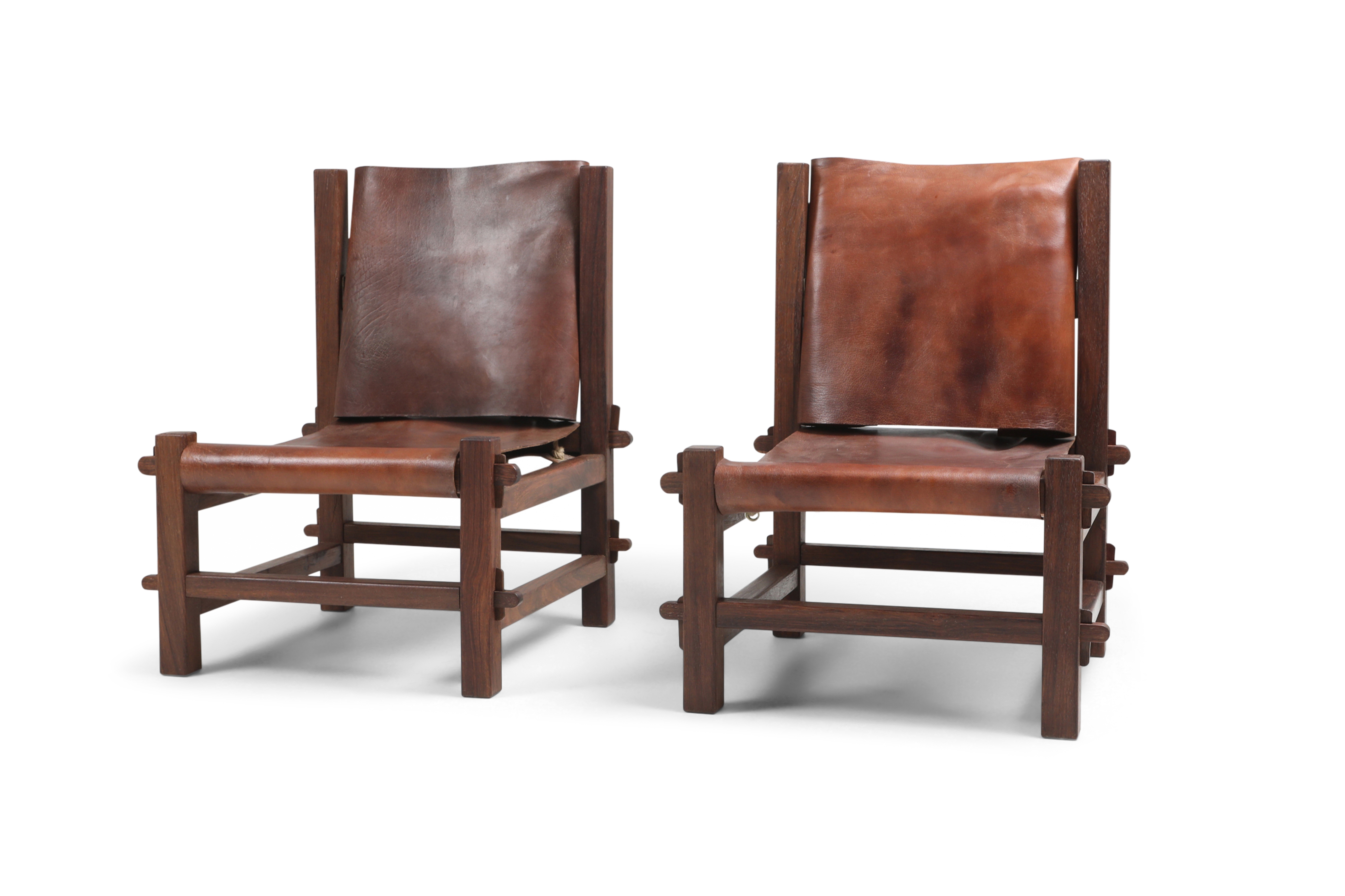 Brazilian Modern Lounge Chairs in Solid Jacaranda - 1960's