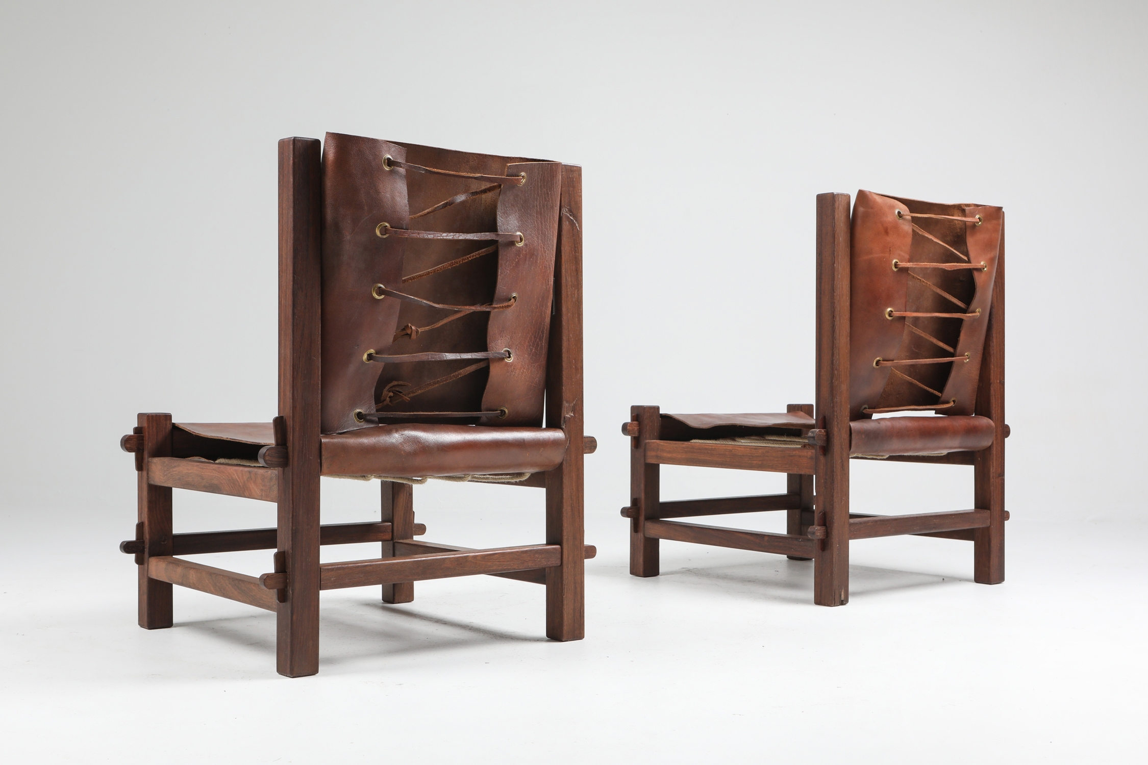 Brazilian Modern Lounge Chairs in Solid Jacaranda - 1960's