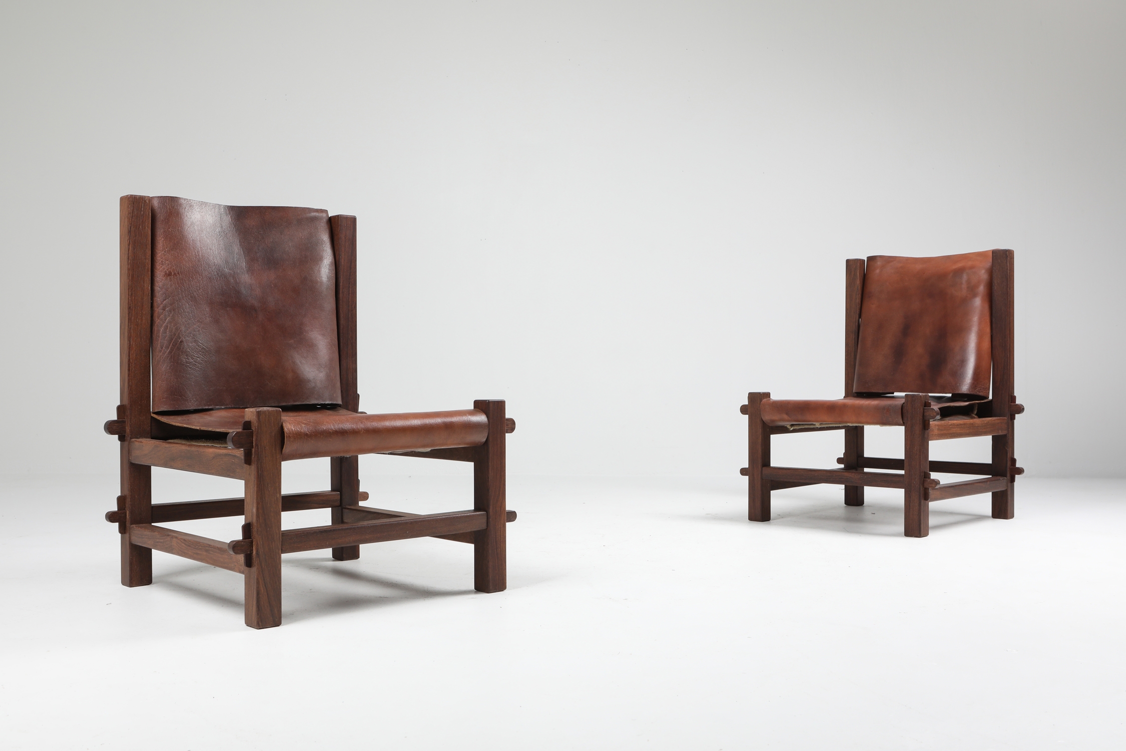 Brazilian Modern Lounge Chairs in Solid Jacaranda - 1960's