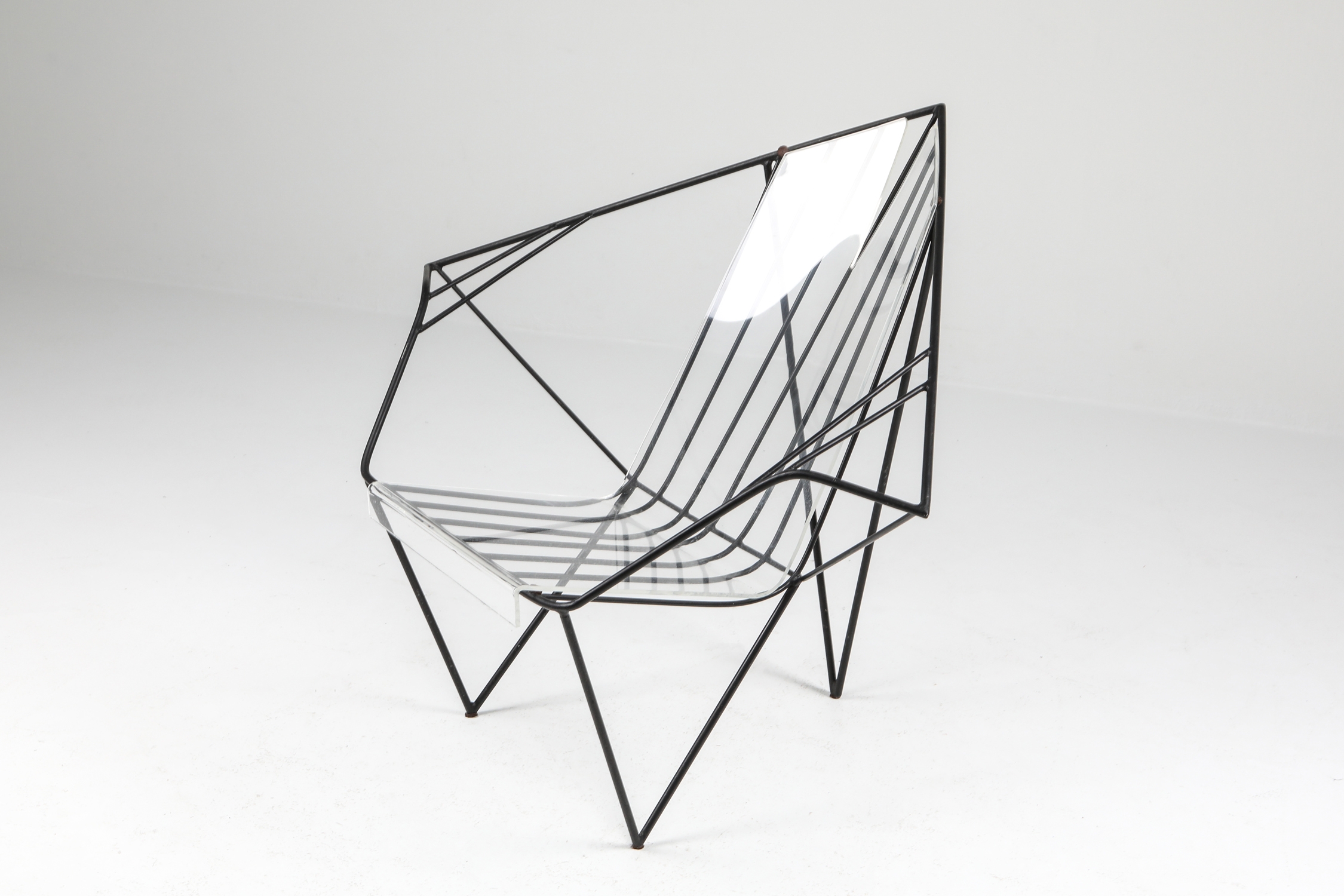 Metal and Perspex Chair - 1970s