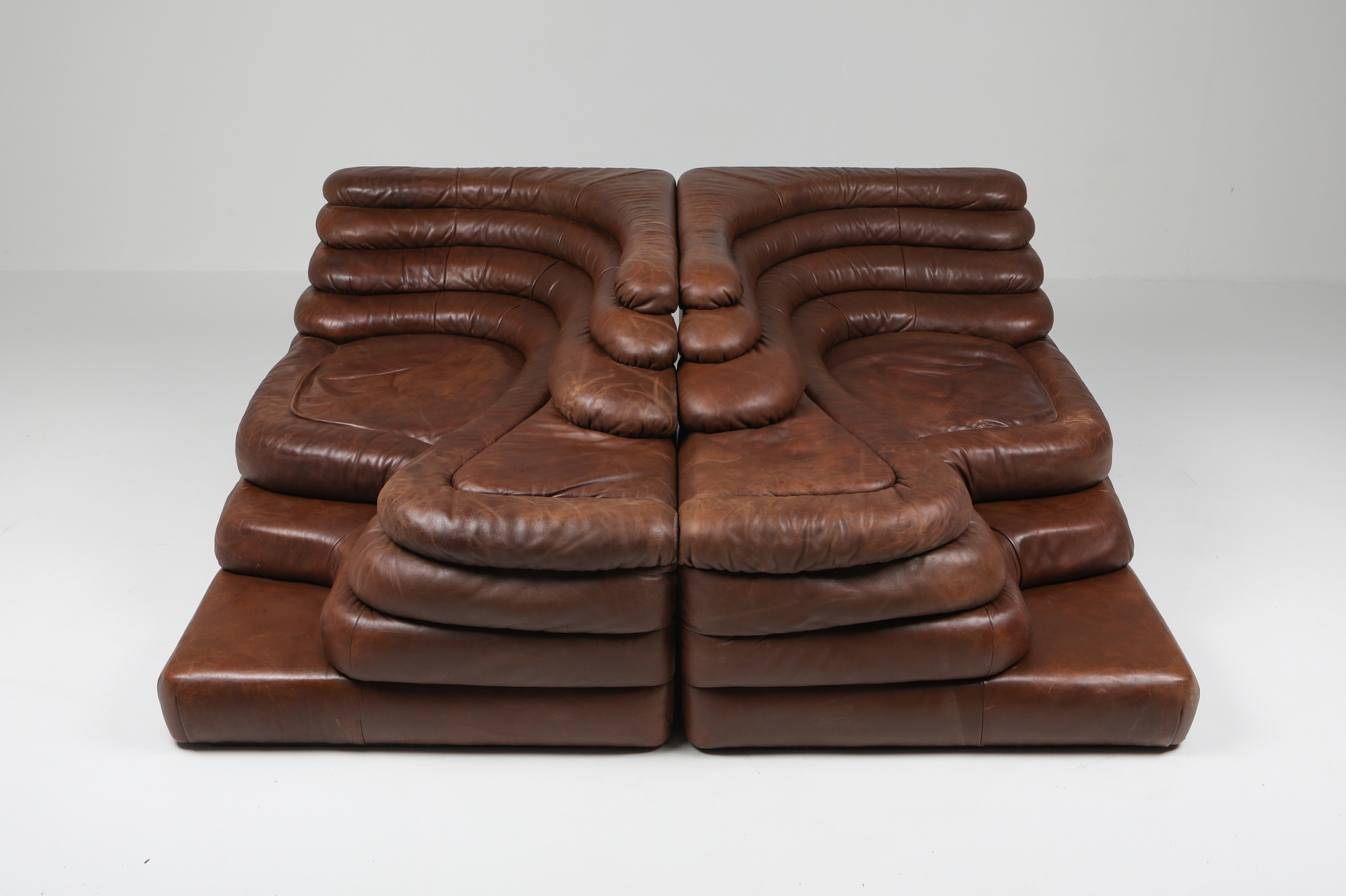 De Sede DS 1025 Terrazza Lounge Chair in Brown Leather - 1970s