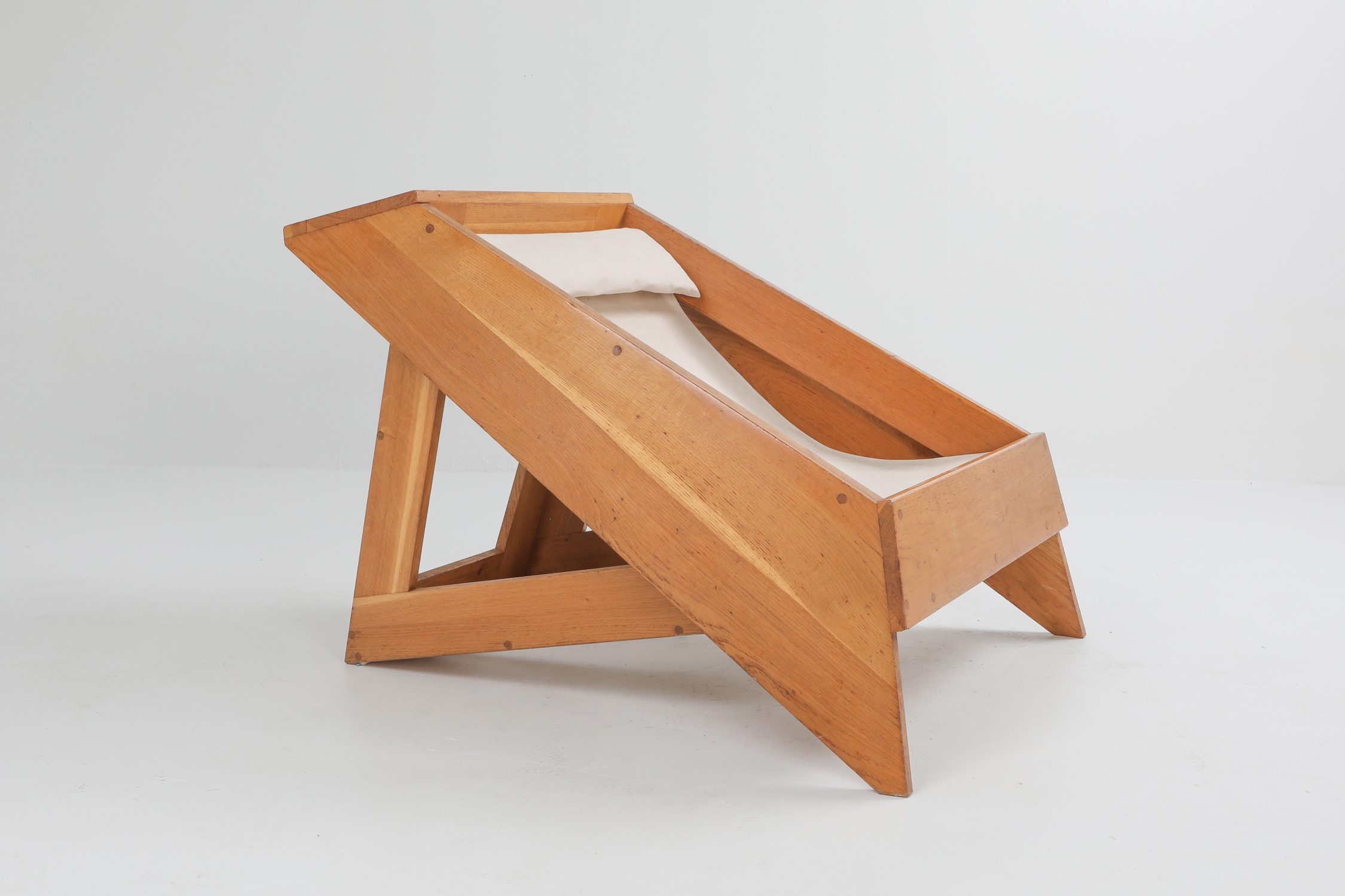 Italian Lounge Chairs in Pine with Sling Seat - 1960s