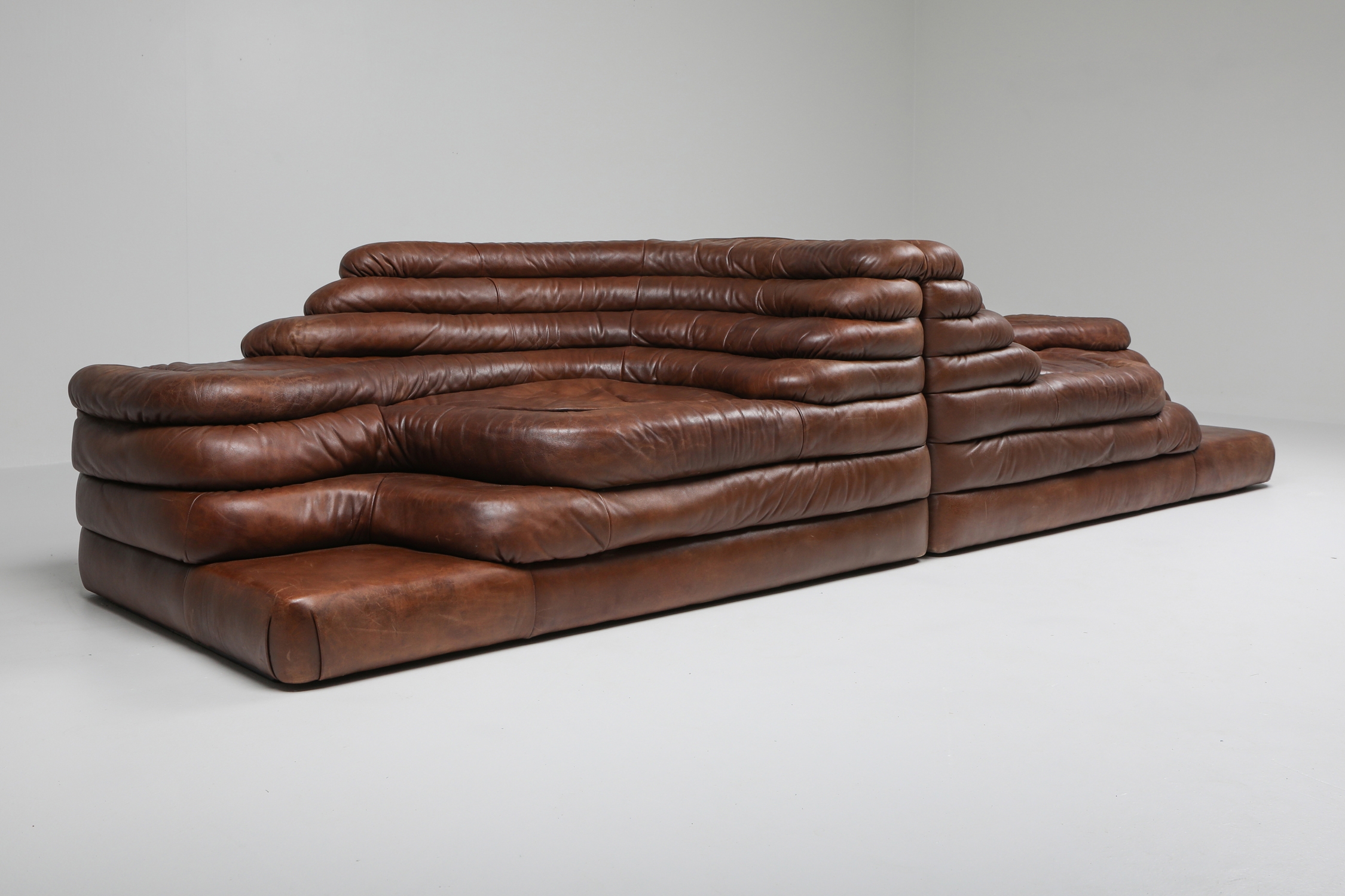 De Sede DS 1025 Terrazza Lounge Chair in Brown Leather - 1970s