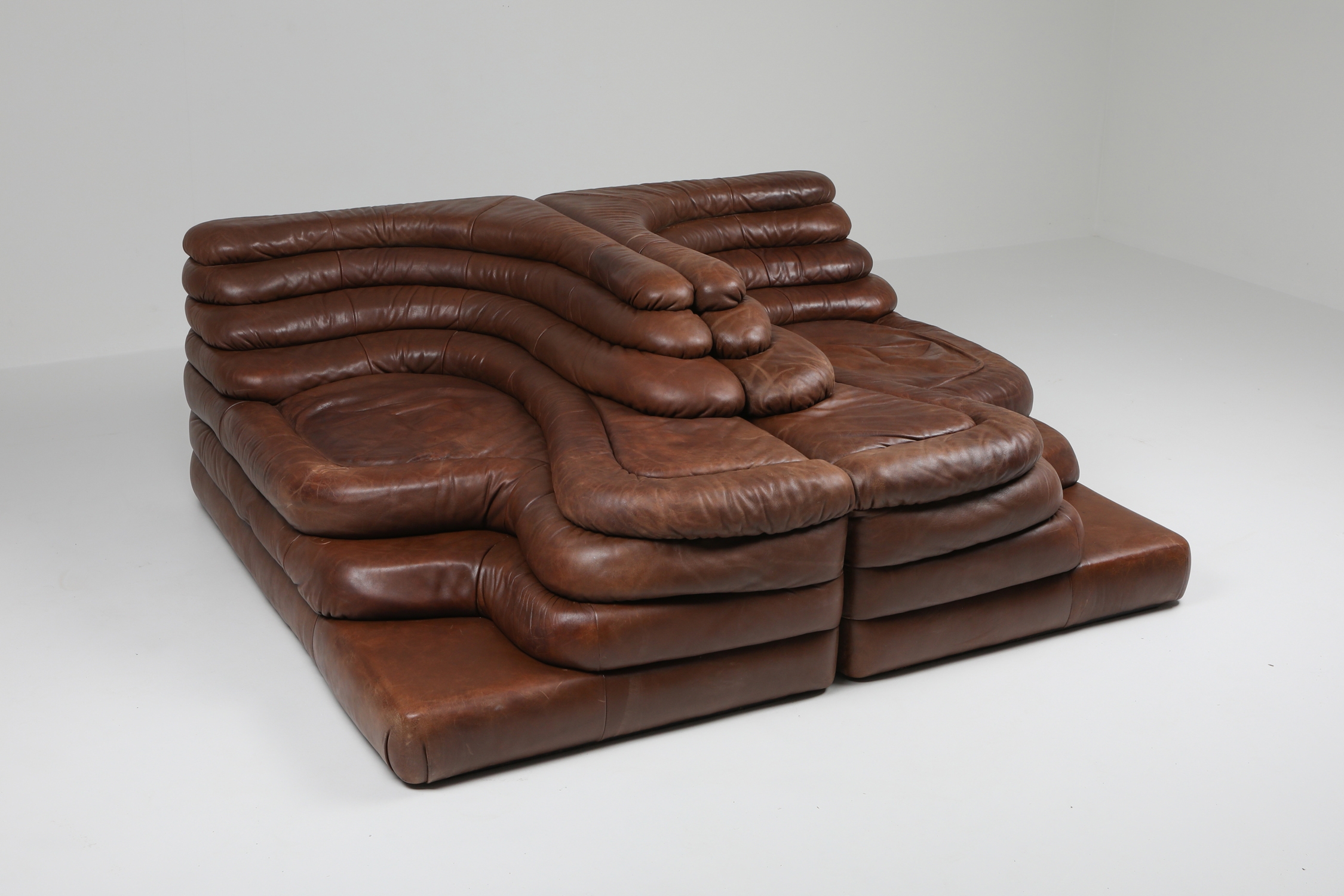 De Sede DS 1025 Terrazza Lounge Chair in Brown Leather - 1970s