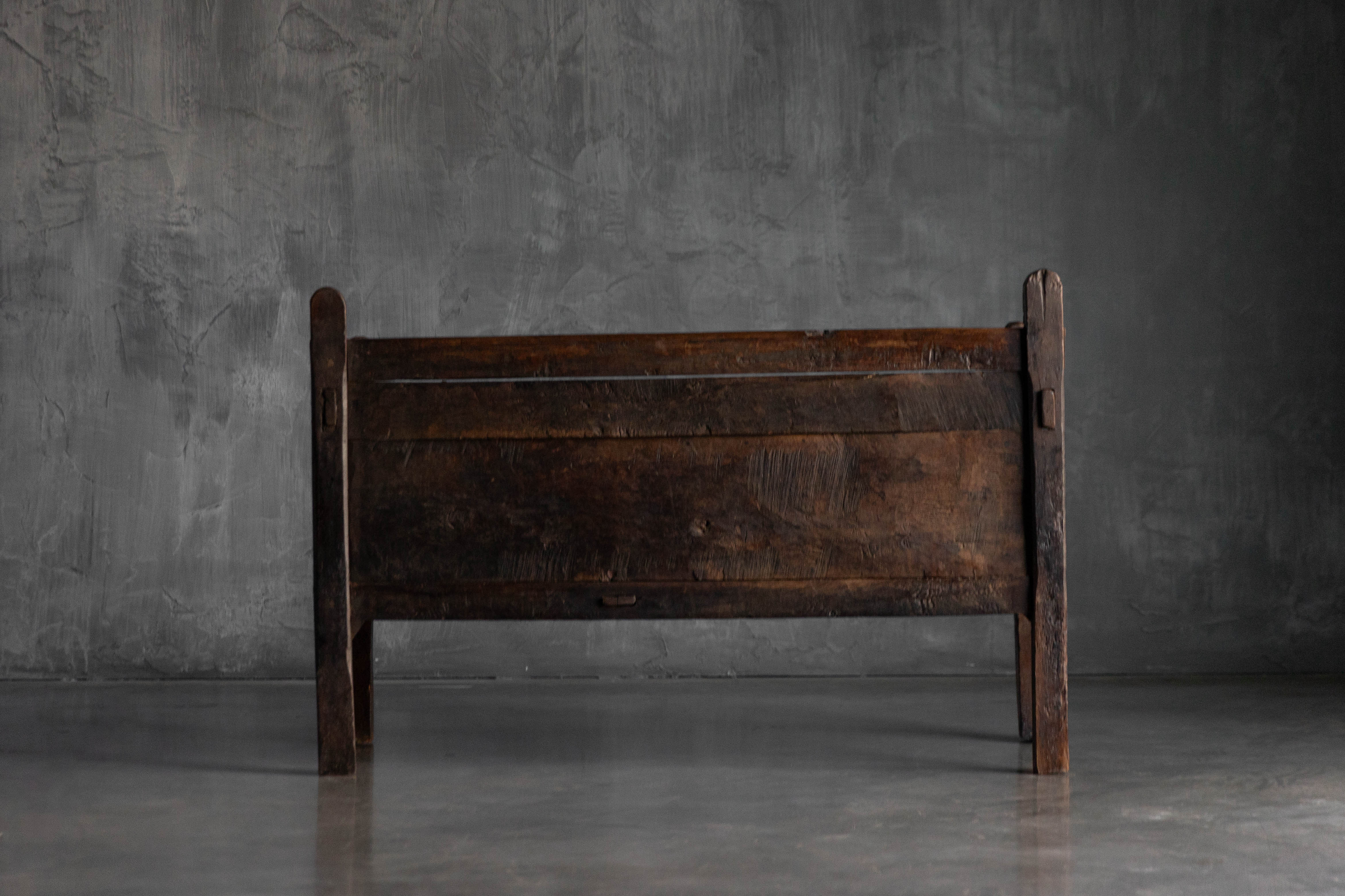 Vernacular Folk Art Wooden Bench, Europe - 19th Century 