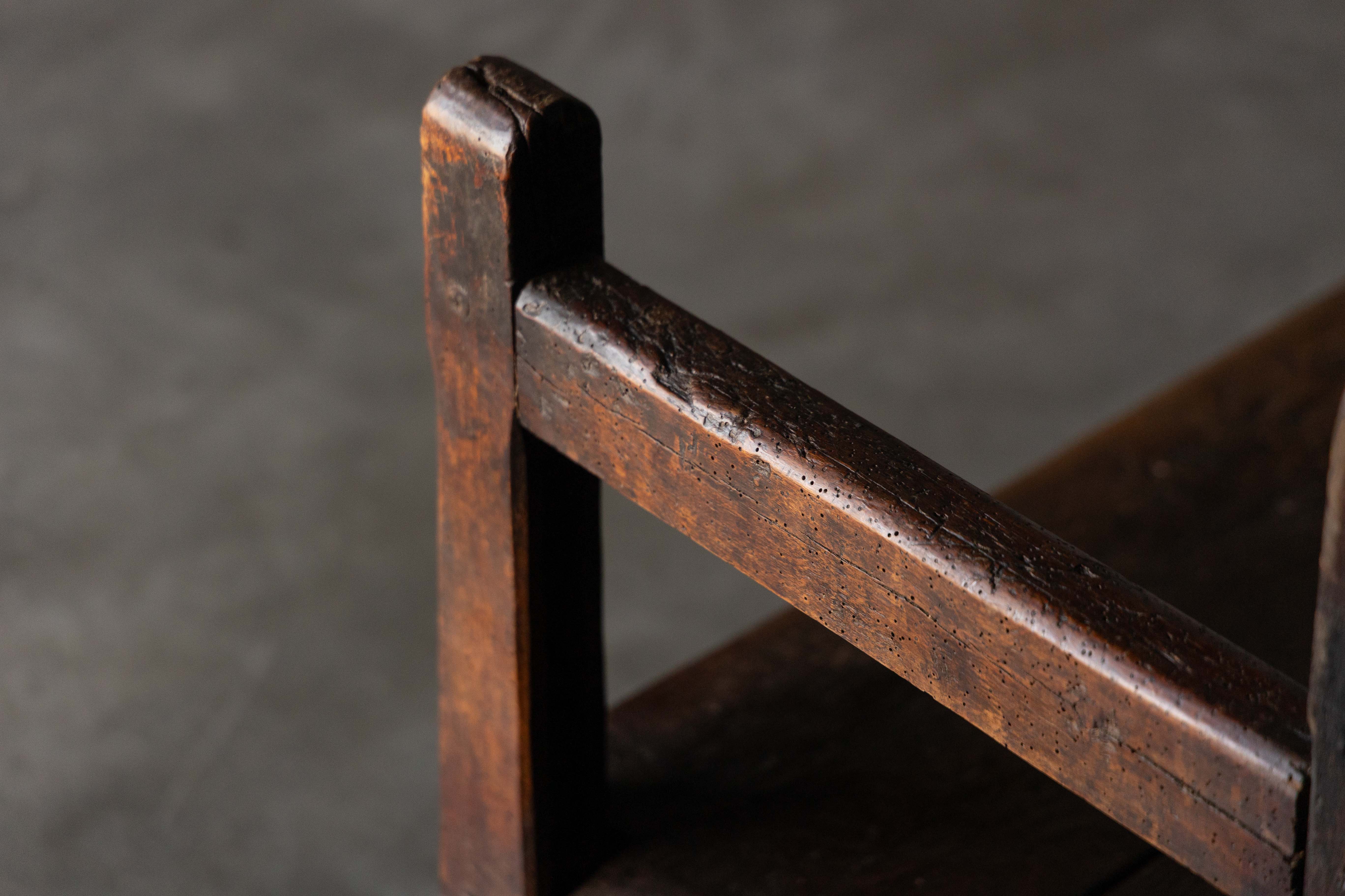 Vernacular Folk Art Wooden Bench, Europe - 19th Century 
