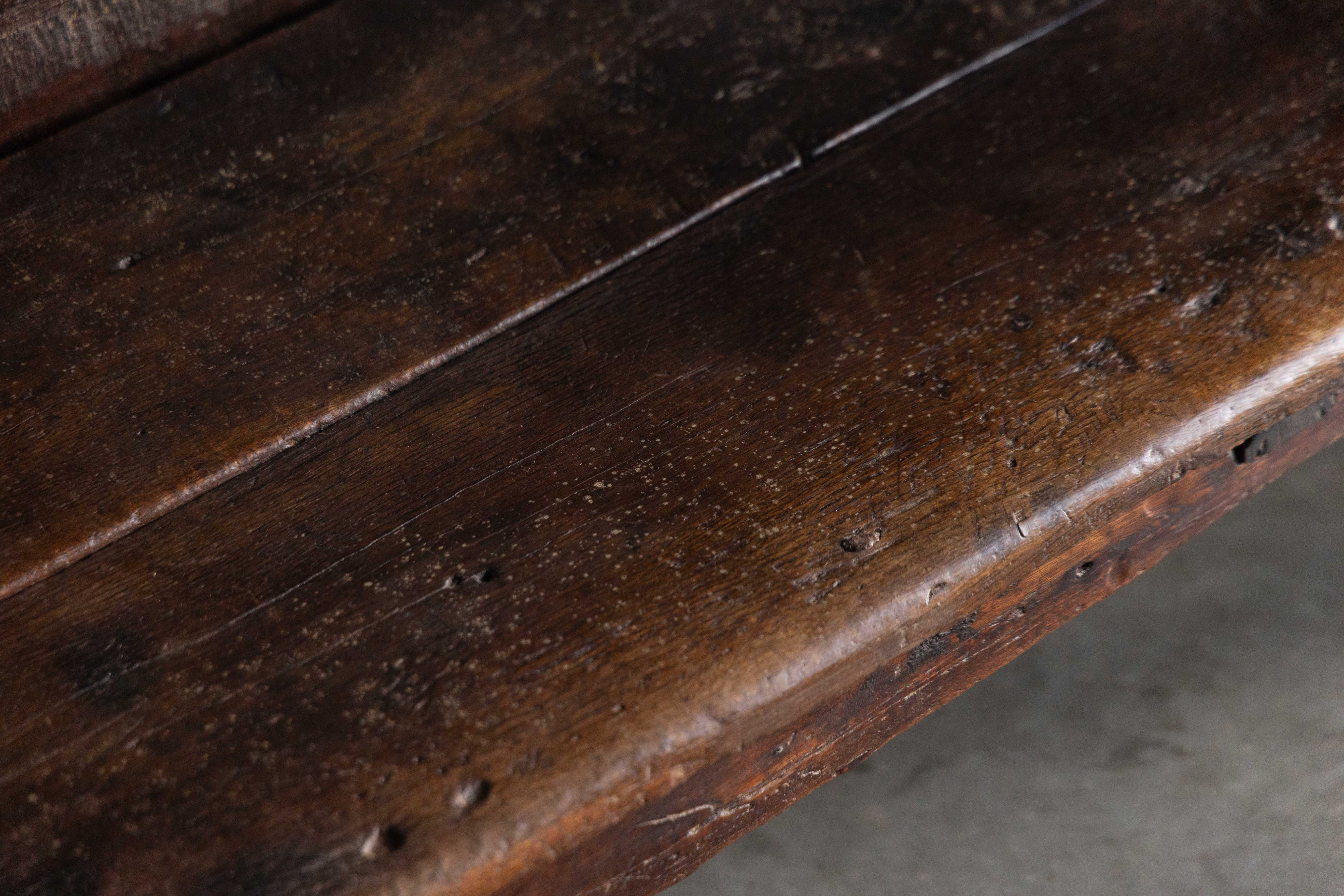 Vernacular Folk Art Wooden Bench, Europe - 19th Century 