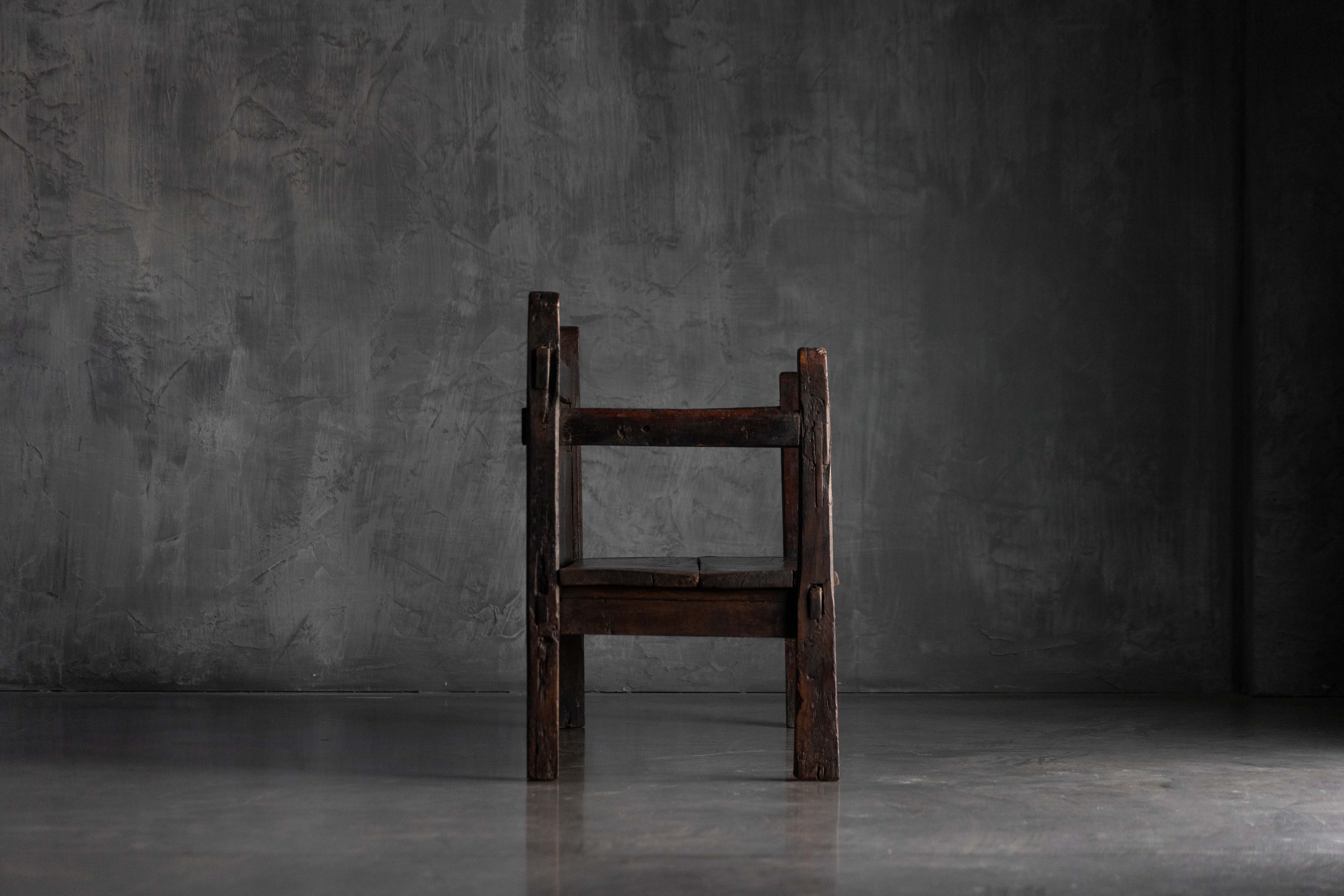 Vernacular Folk Art Wooden Bench, Europe - 19th Century 