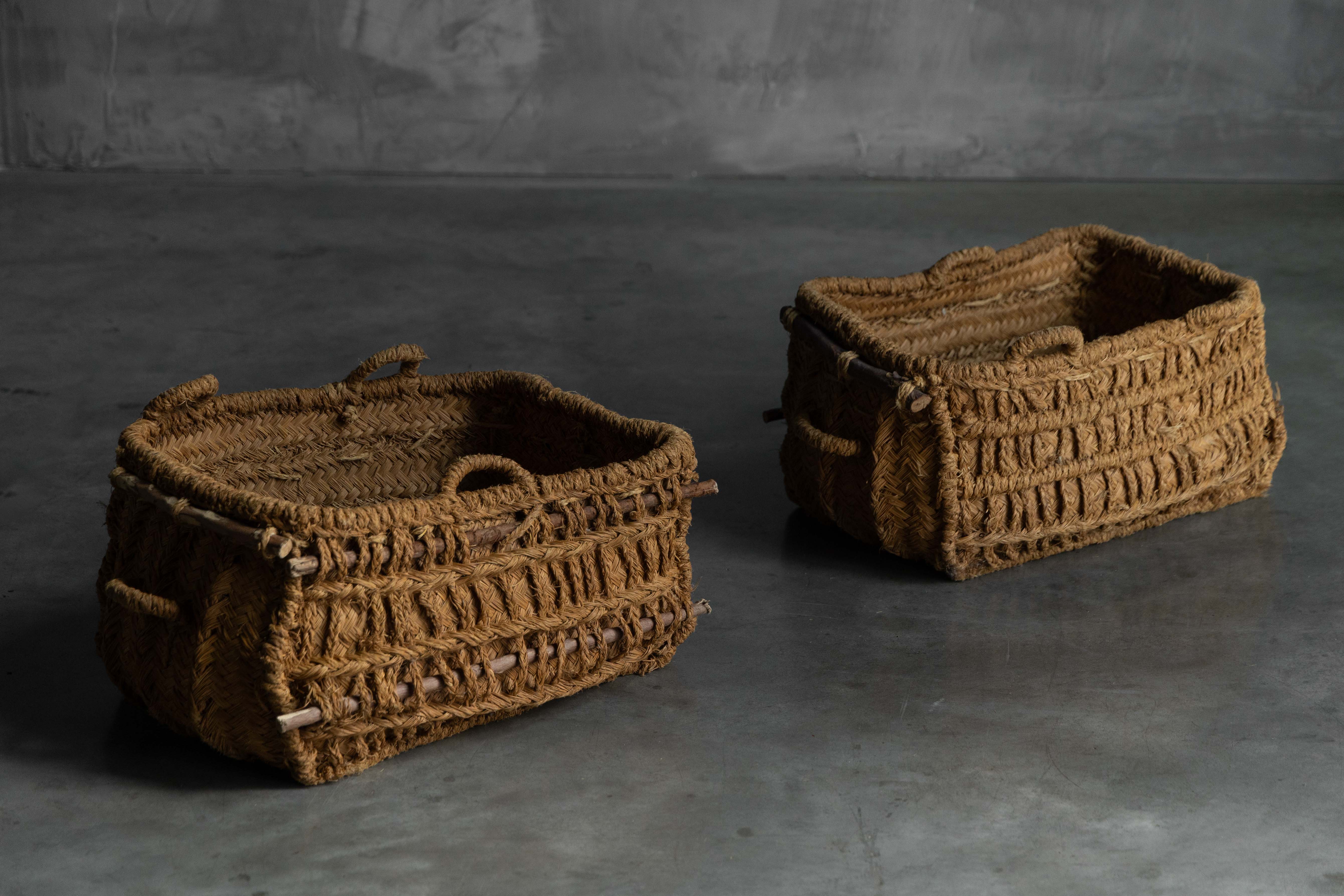 Vernacular Folk Art Woven Basket, France - 19th Century 