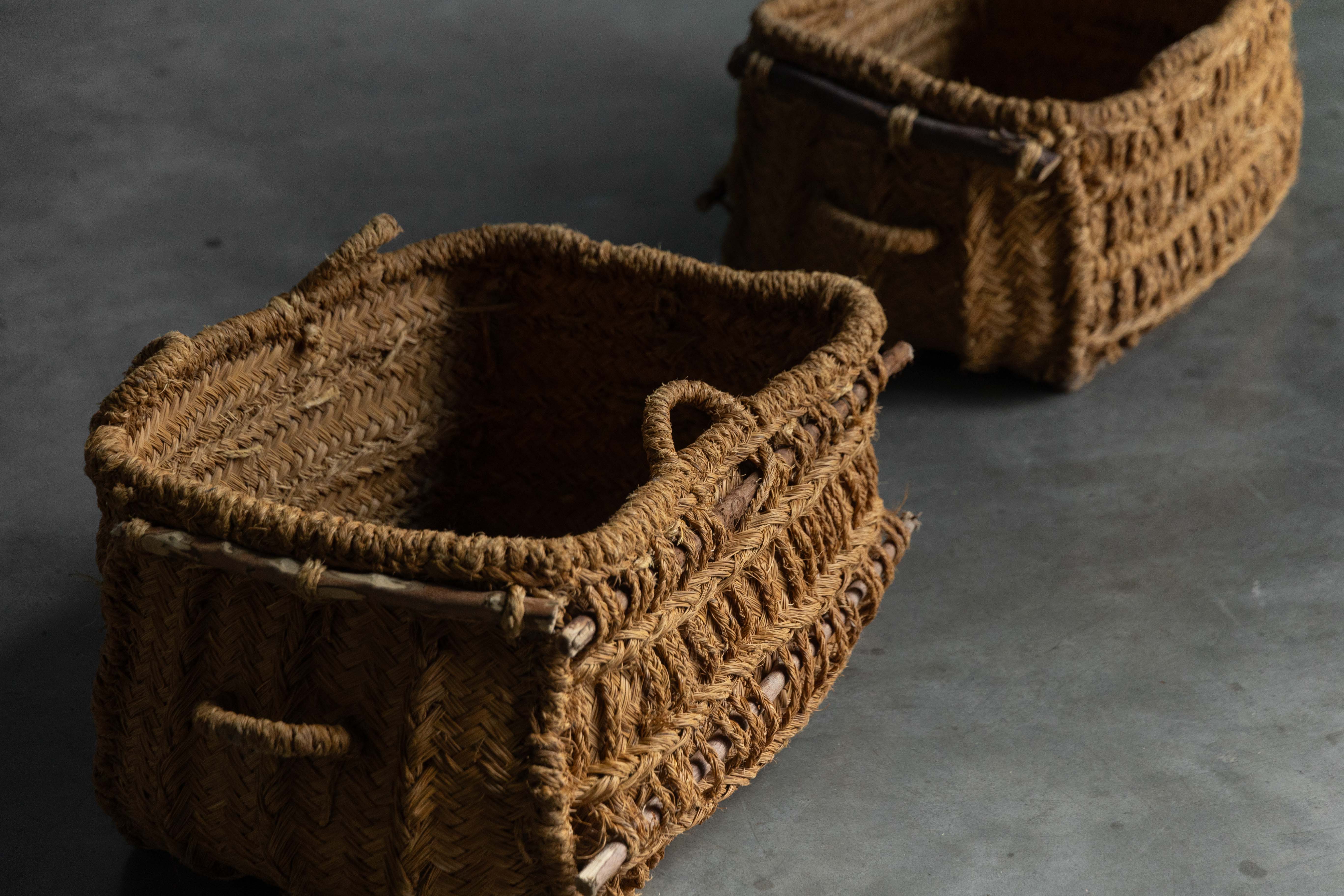 Vernacular Folk Art Woven Basket, France - 19th Century 