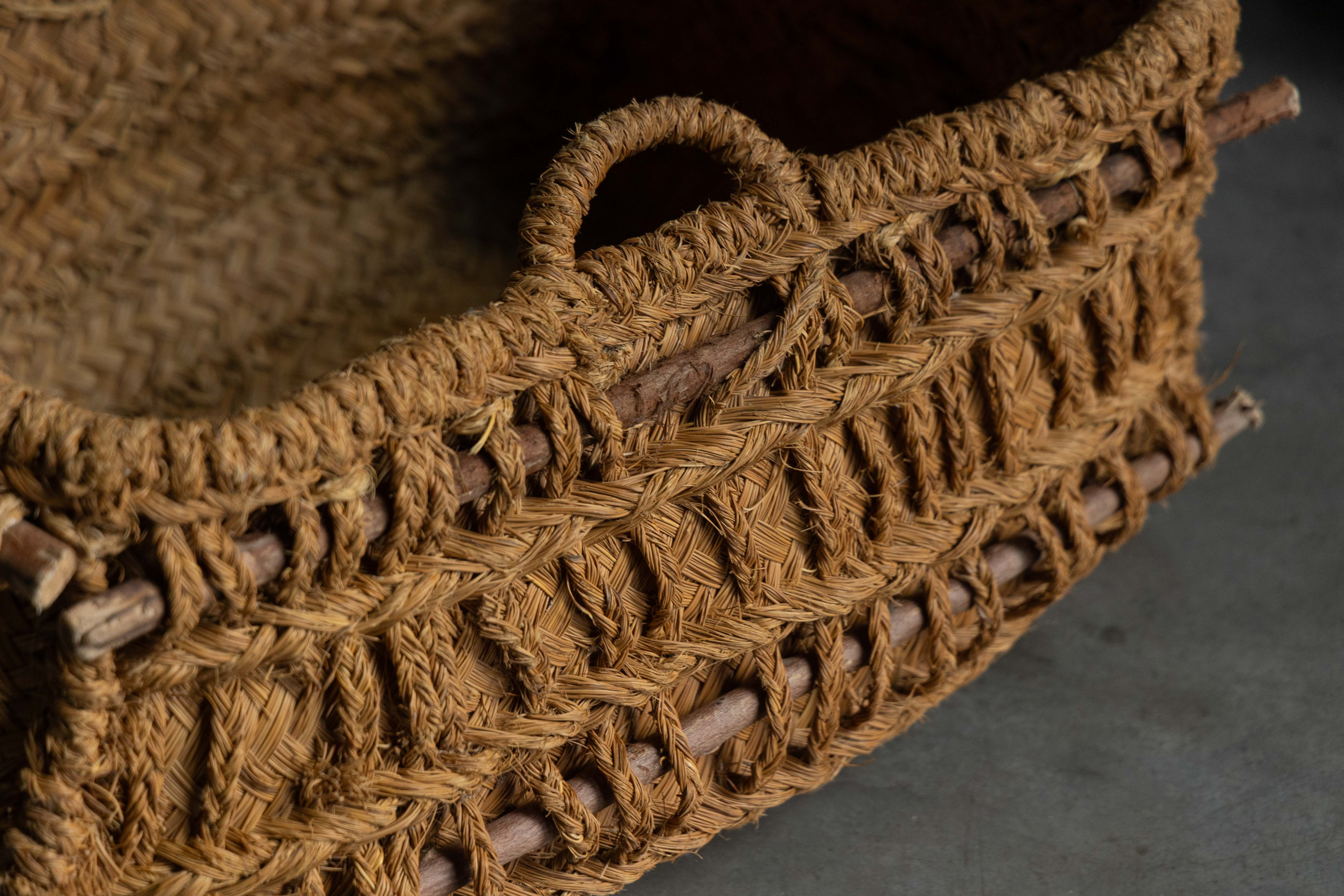 Vernacular Folk Art Woven Basket, France - 19th Century 