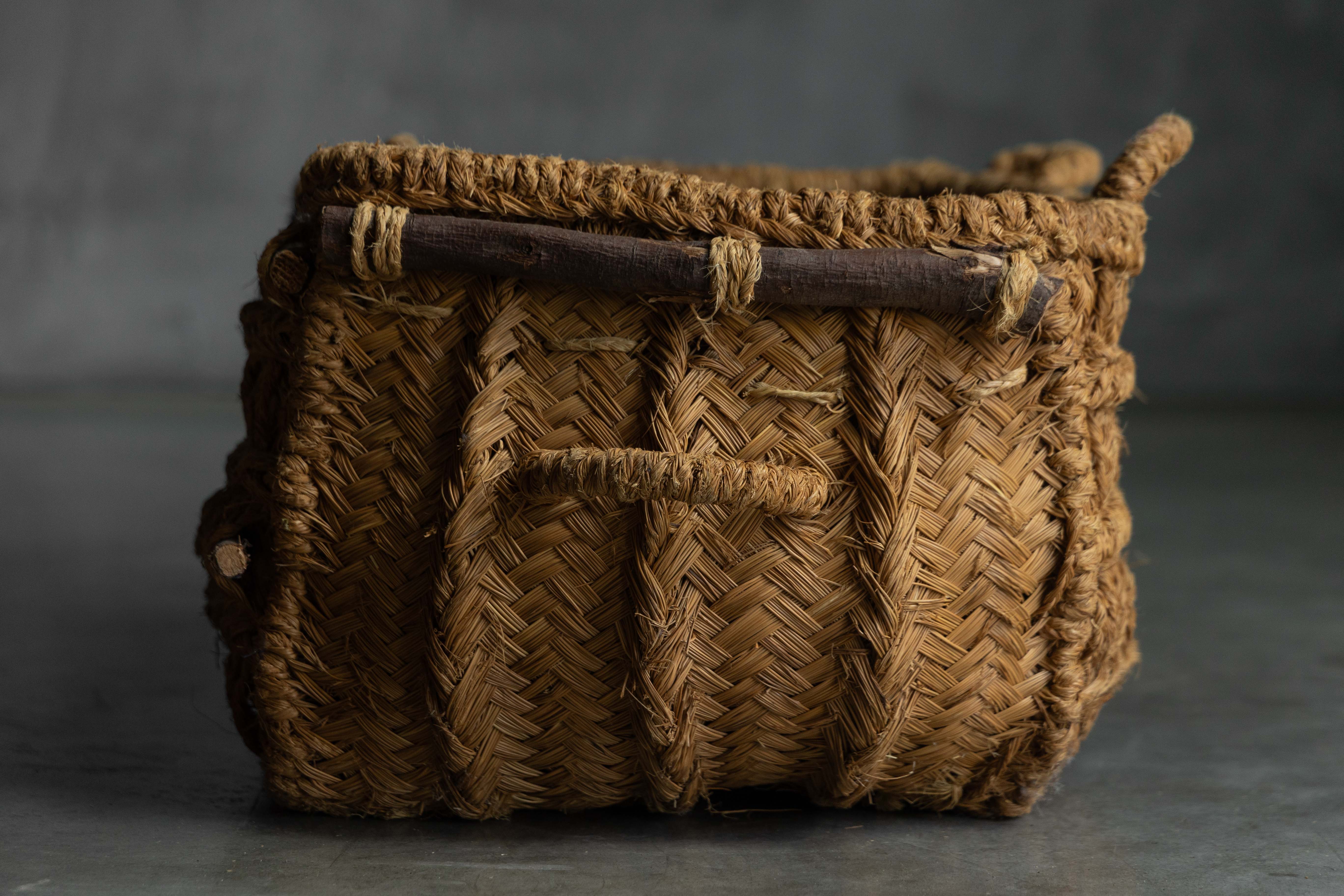 Vernacular Folk Art Woven Basket, France - 19th Century 