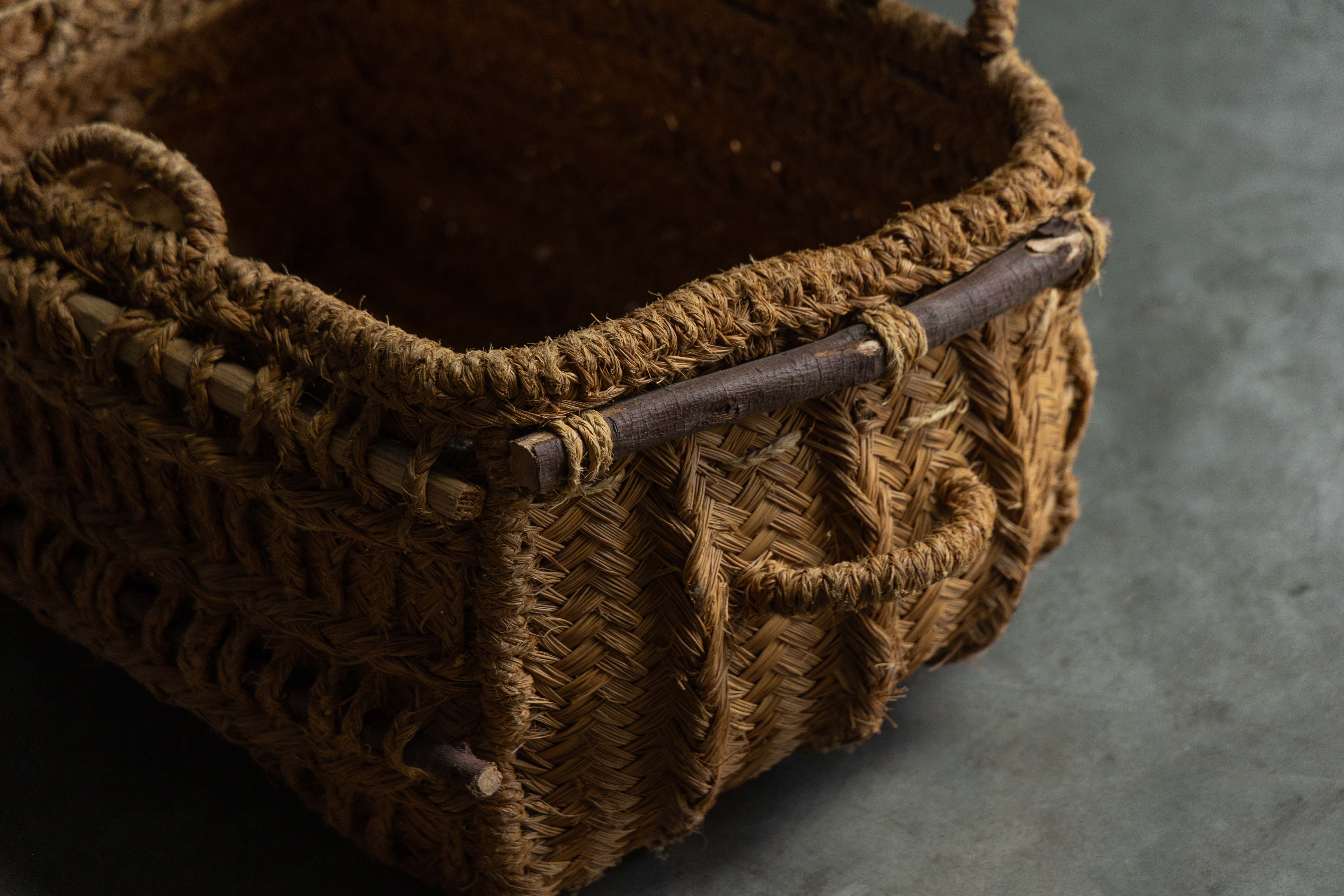 Vernacular Folk Art Woven Basket, France - 19th Century 