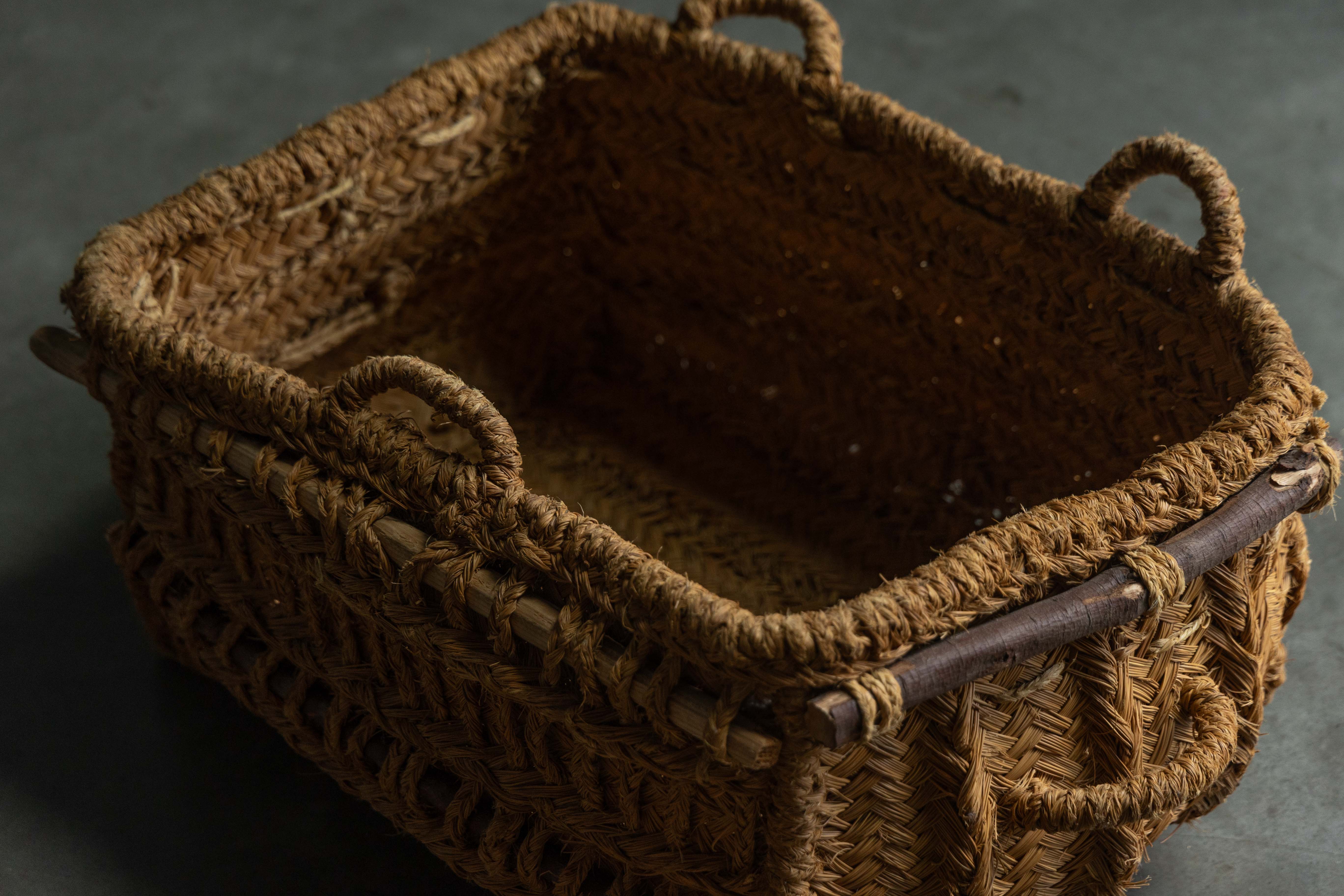 Vernacular Folk Art Woven Basket, France - 19th Century 