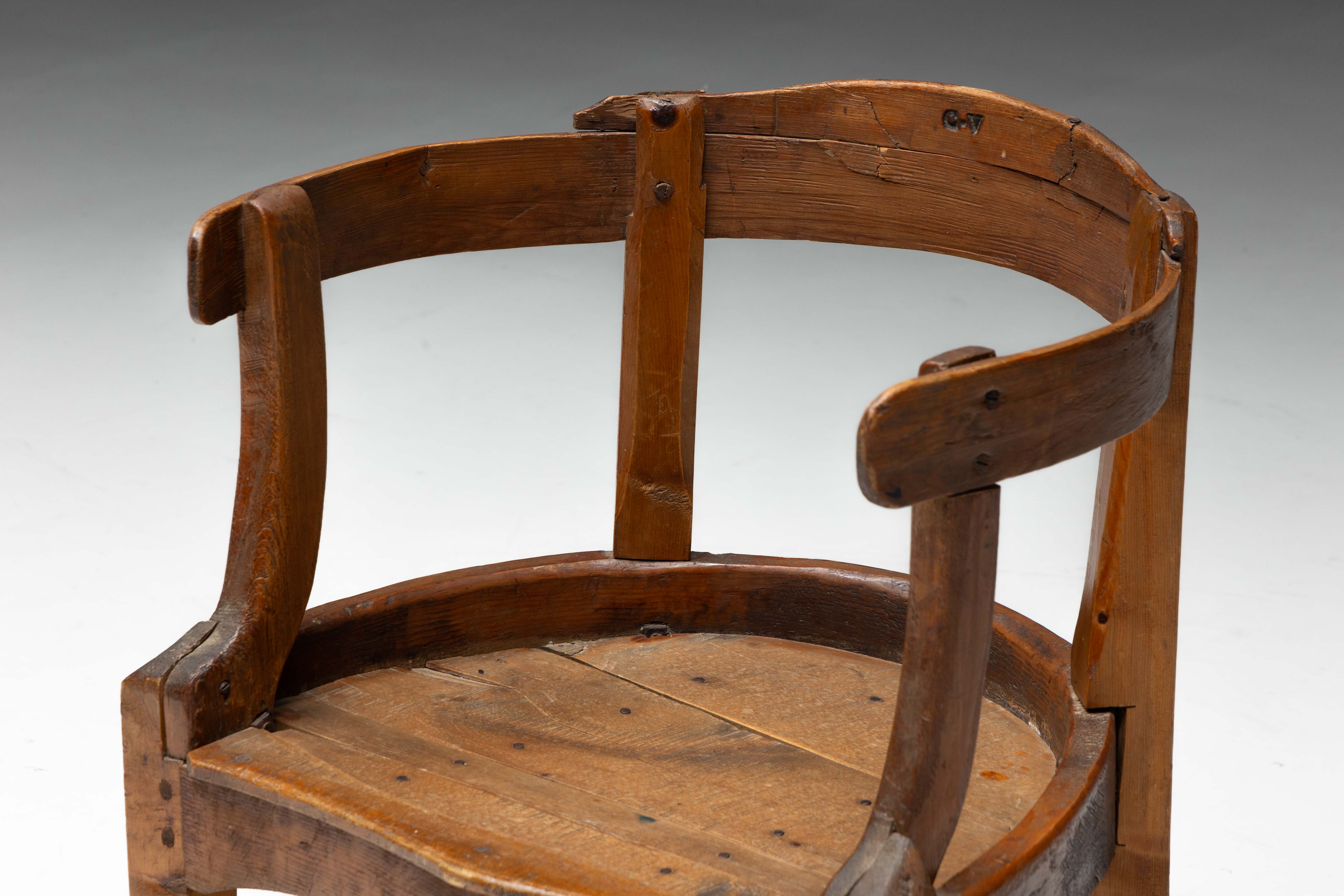 Vernacular Pine Armchair, France - 19th Century