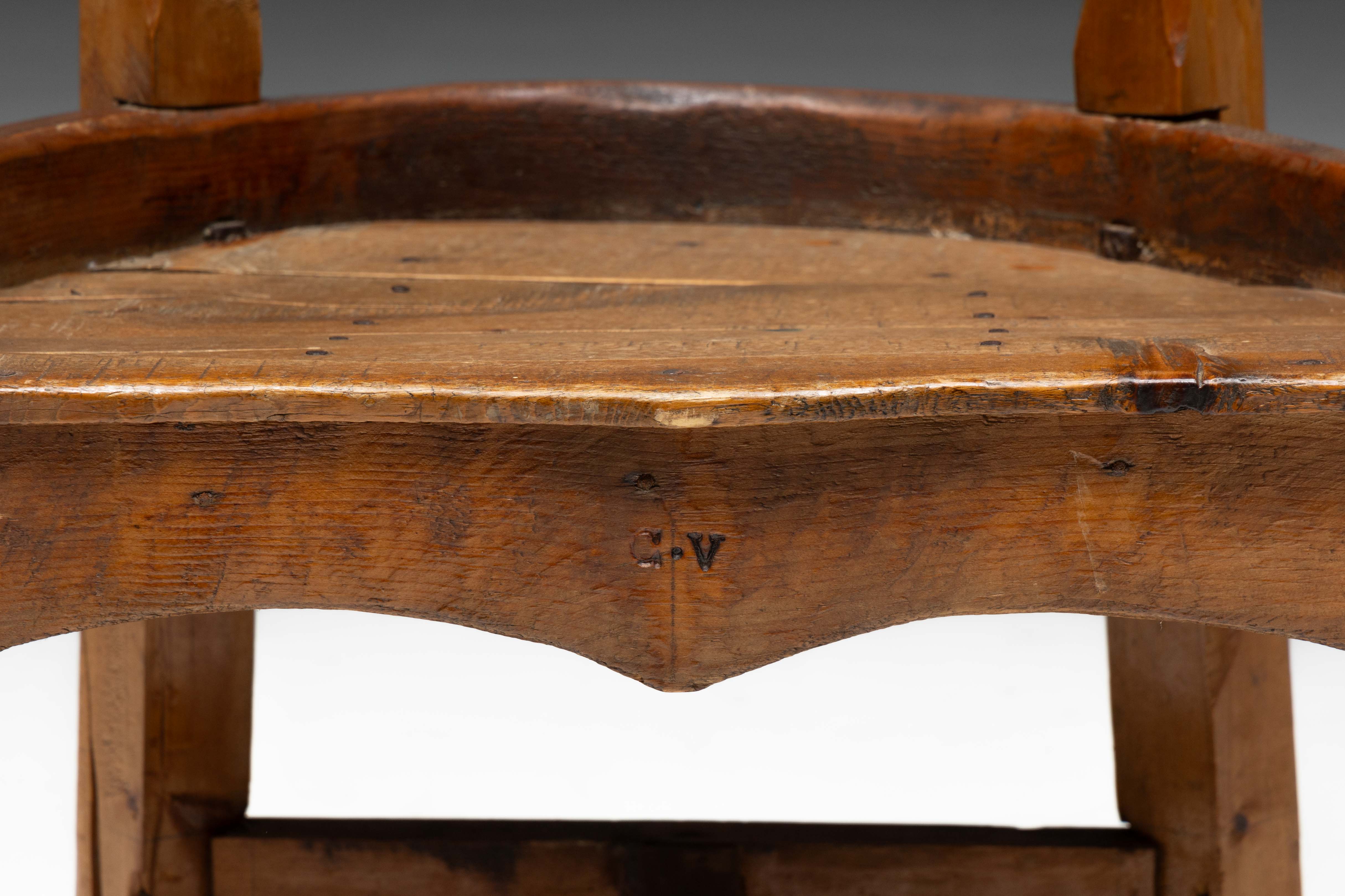 Vernacular Pine Armchair, France - 19th Century