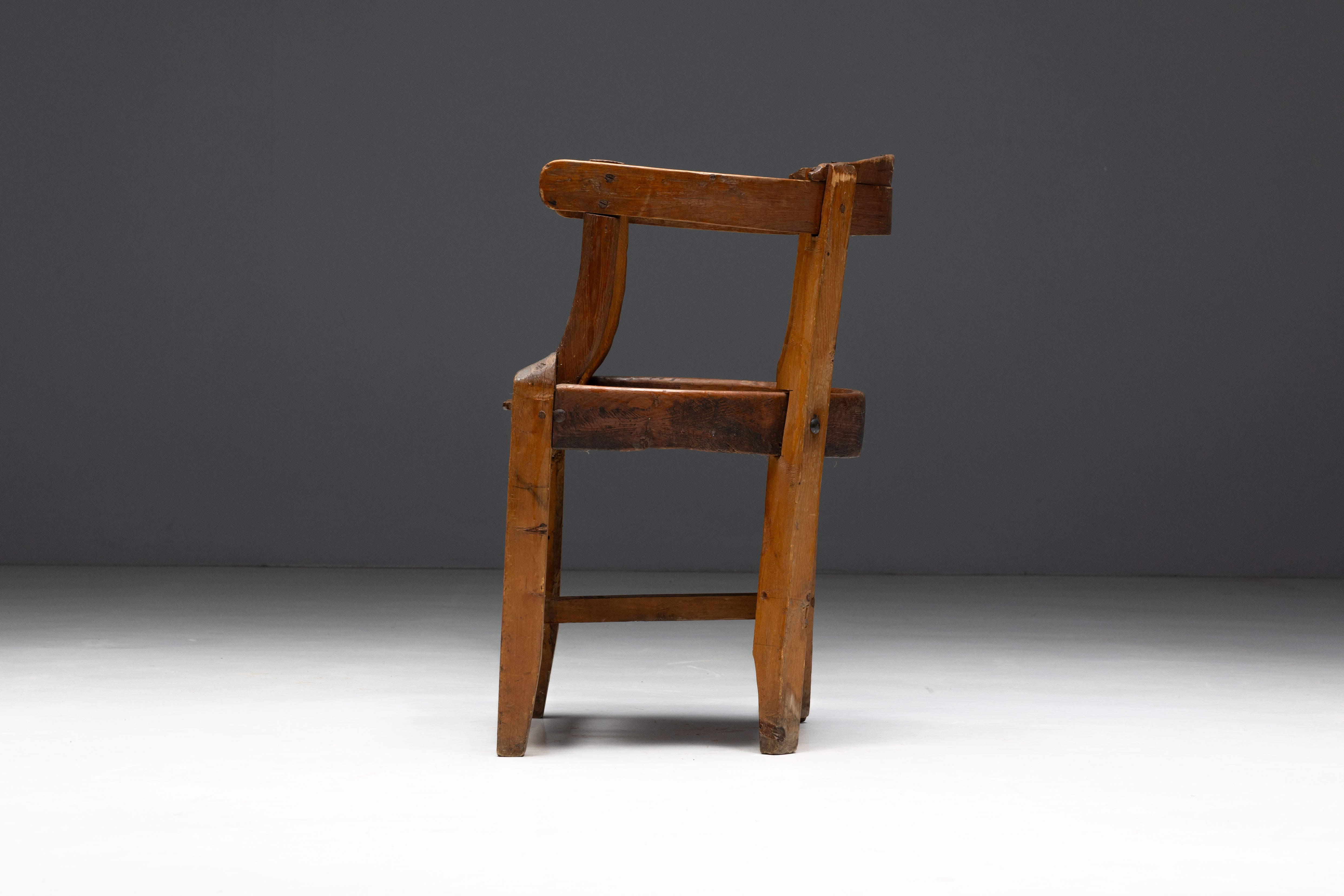 Vernacular Pine Armchair, France - 19th Century