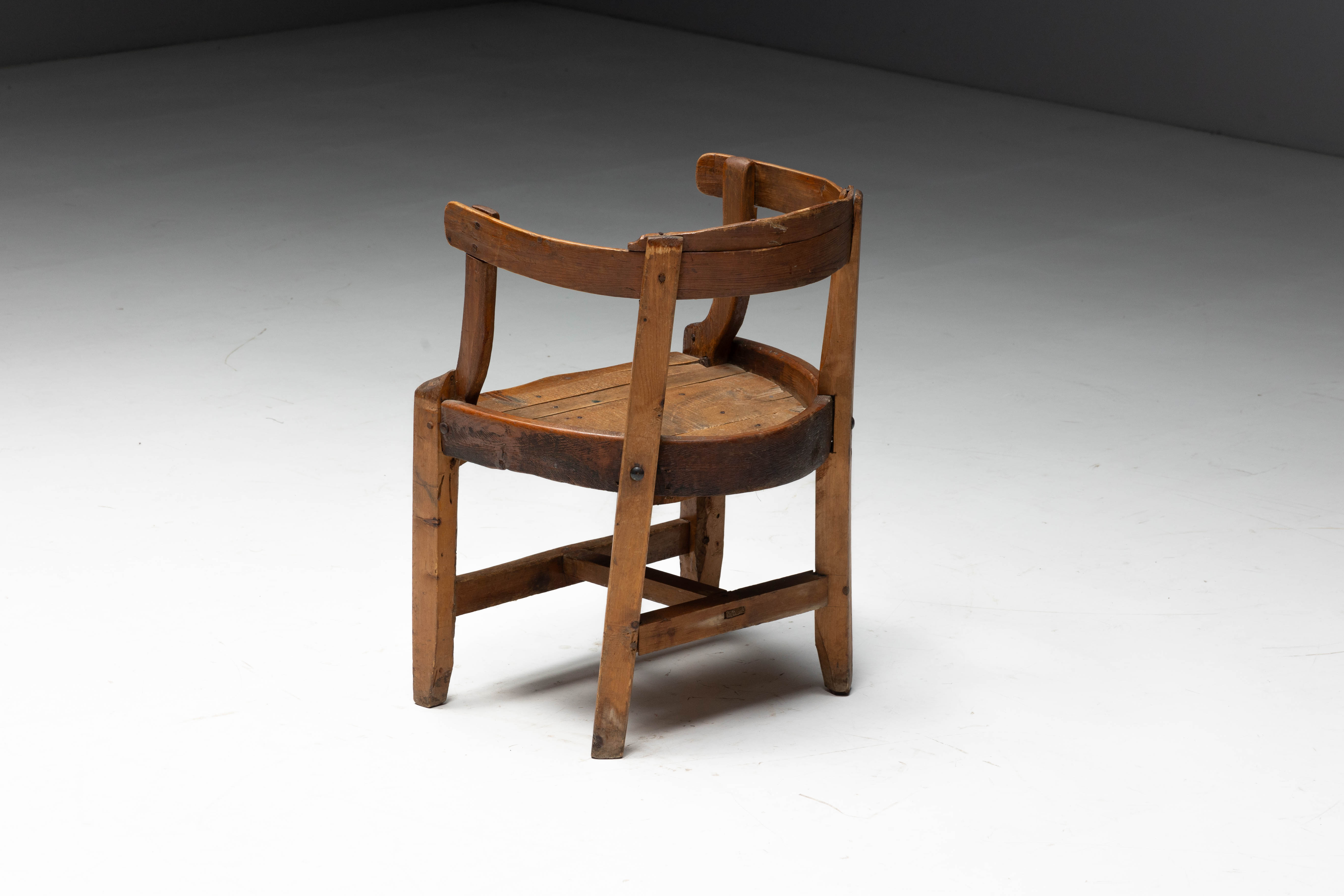 Vernacular Pine Armchair, France - 19th Century