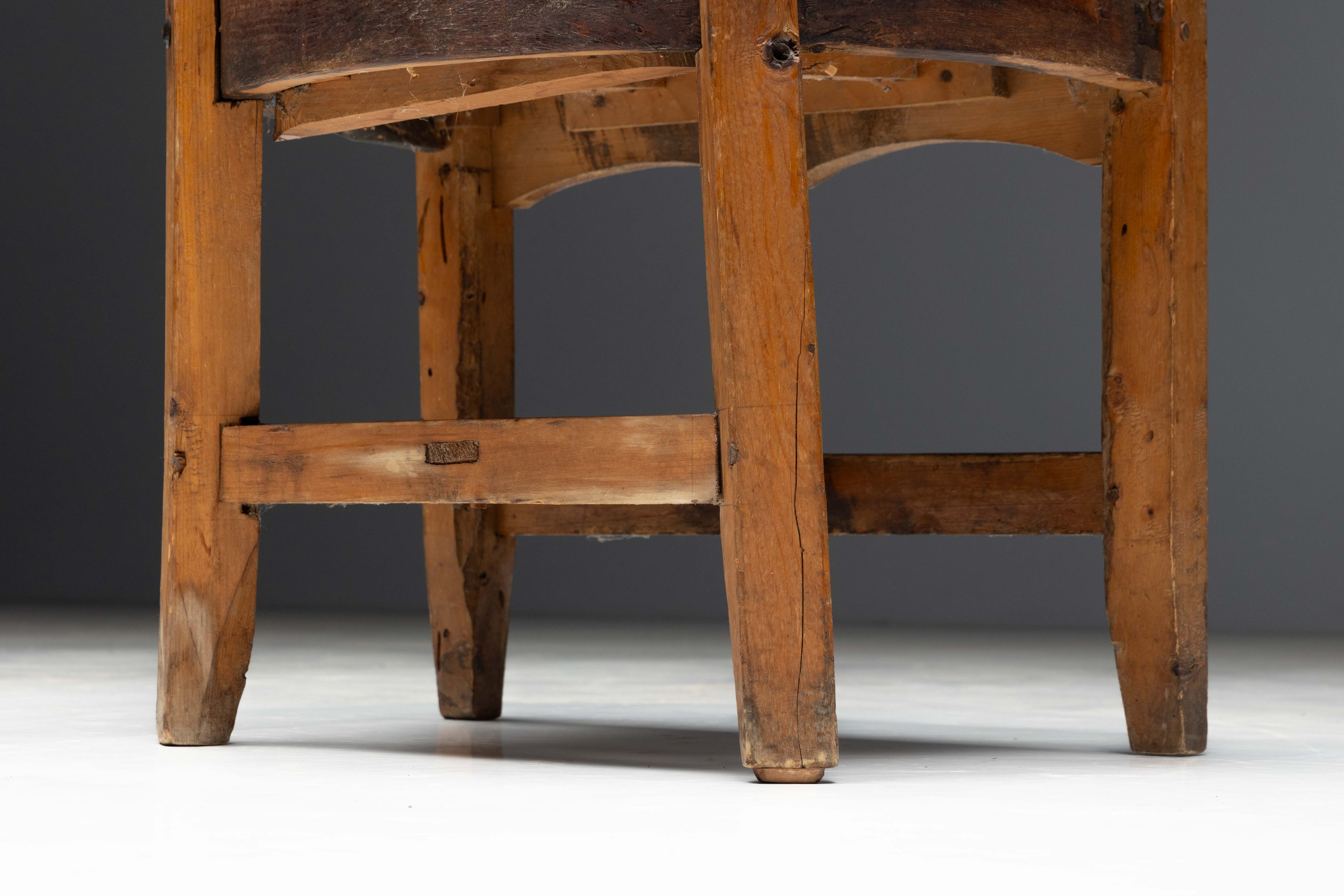 Vernacular Pine Armchair, France - 19th Century