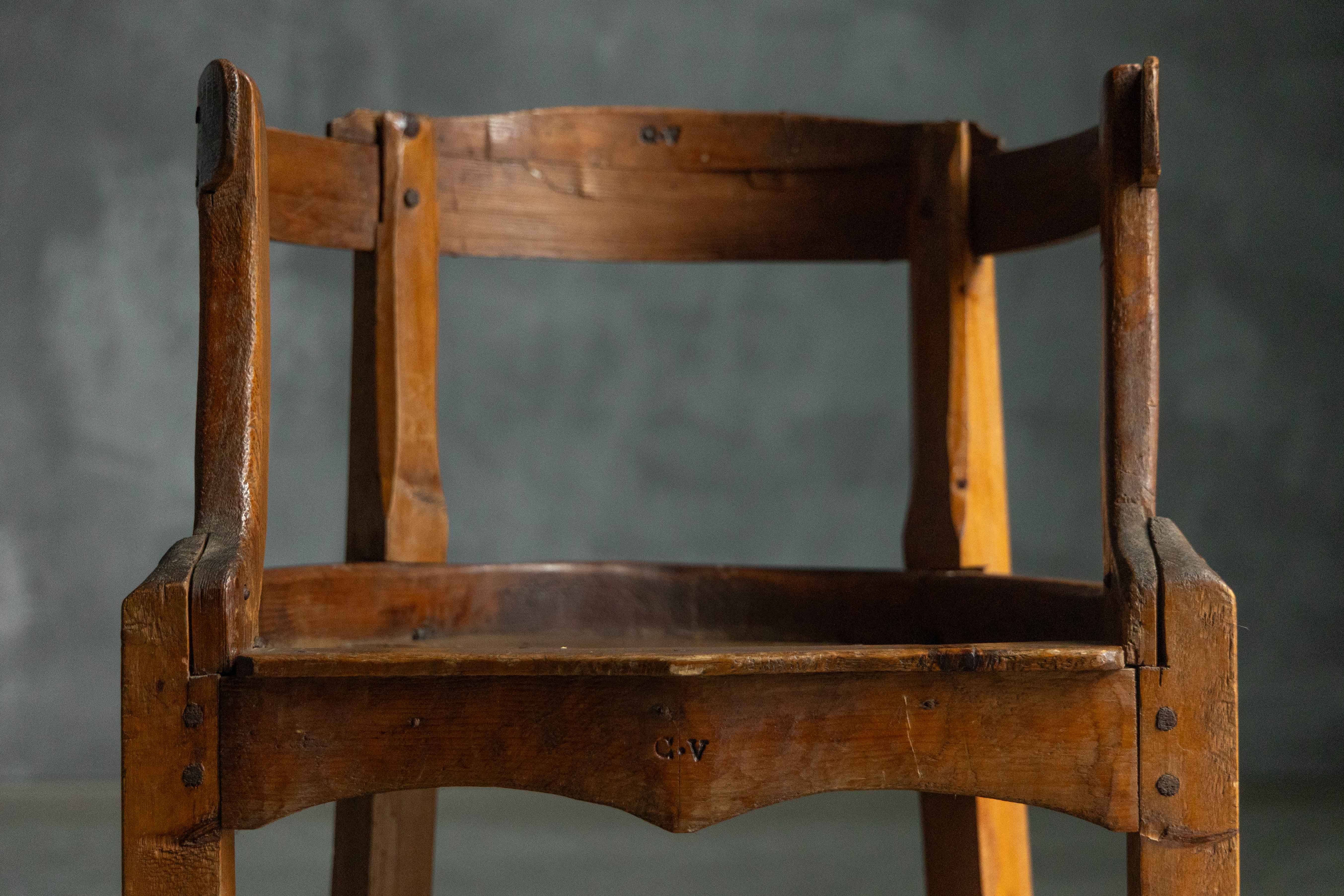 Vernacular Pine Armchair, France - 19th Century