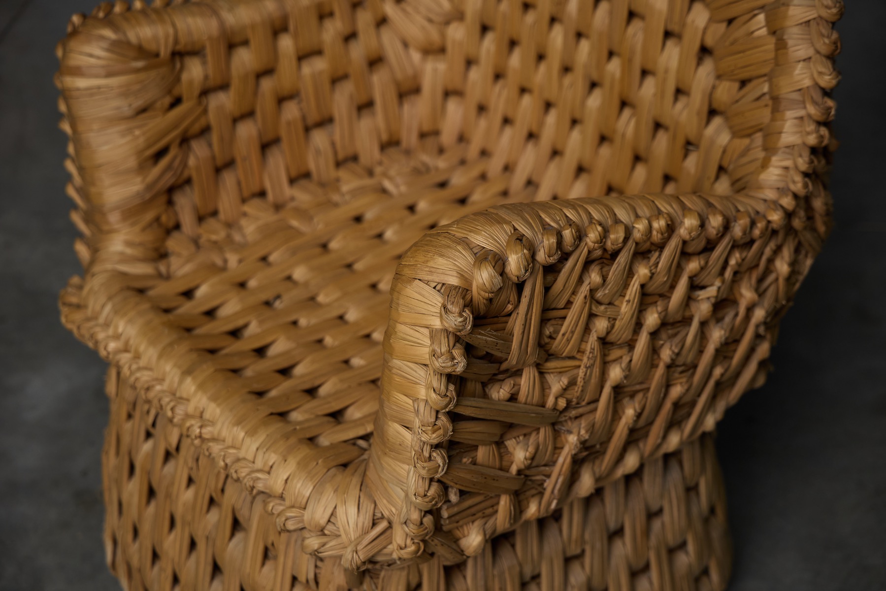 Vernacular Woven Straw Armchair, France – Early 20th Century
