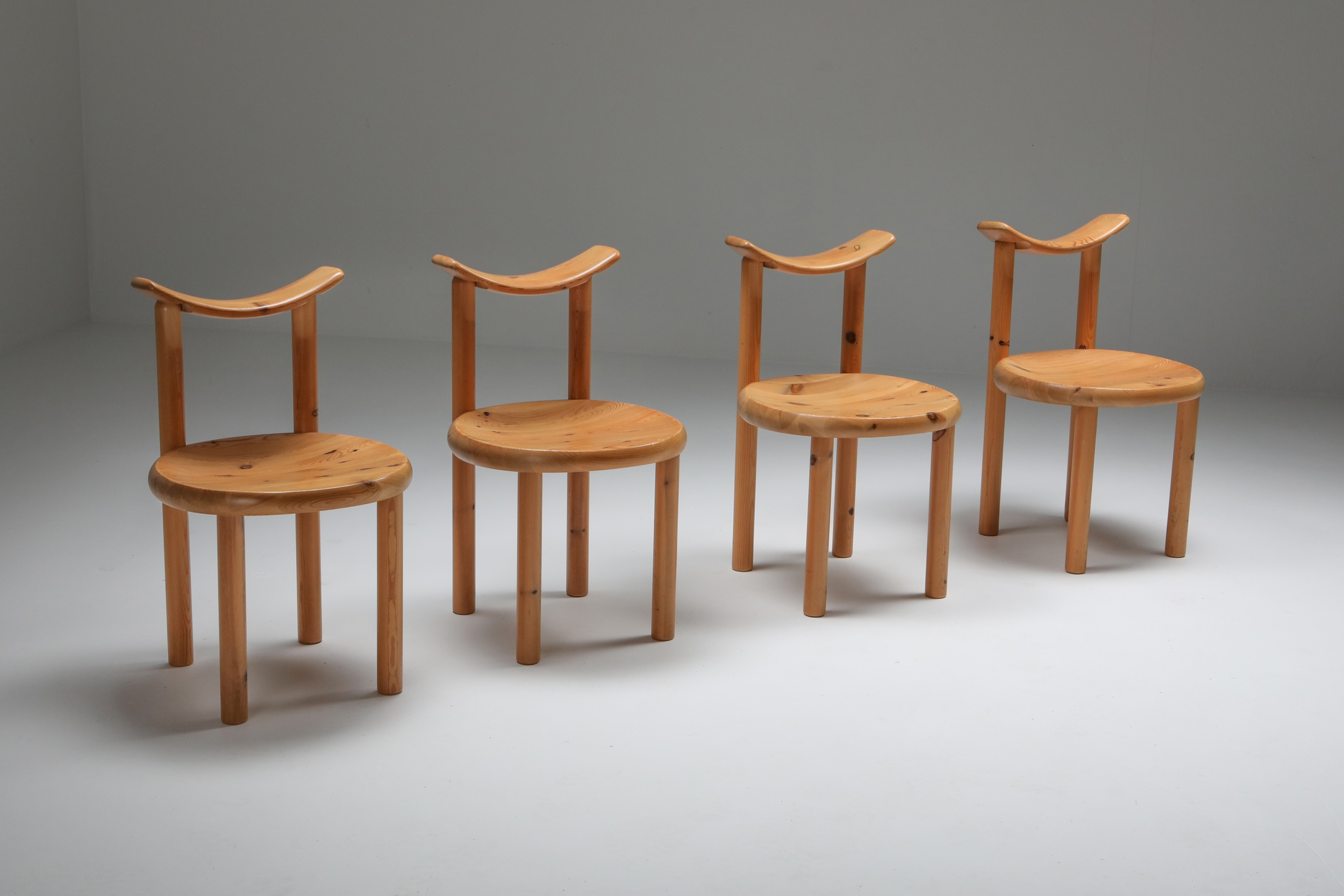 Rainer Daumiller set of six dining chairs in pine - 1970's