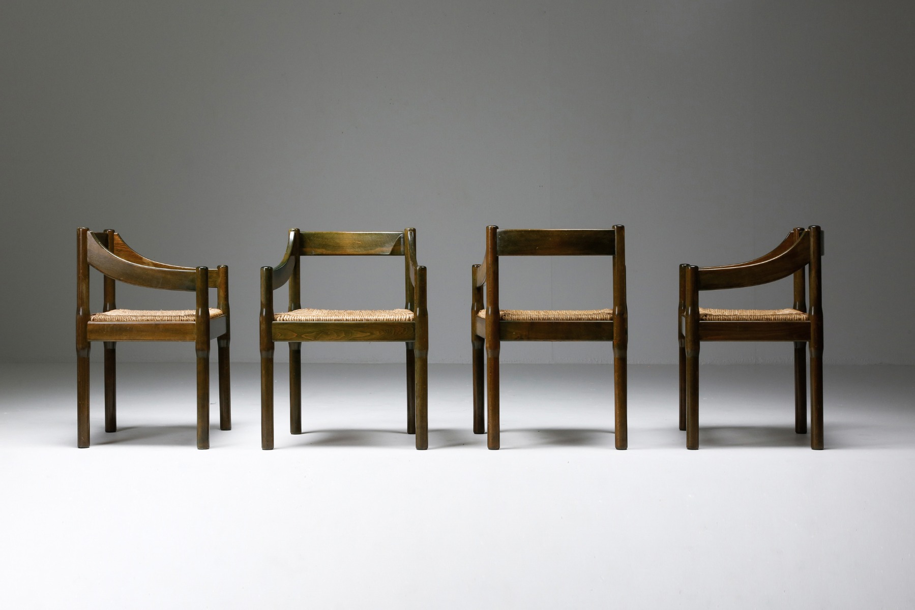 Vico Magistretti ‘Carimate’ Dining Chairs in Lacquered Beech - 1960's